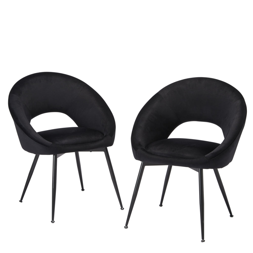 Lulu Dining Chairs - Black - Set of 2 - LPD Furniture  | TJ Hughes