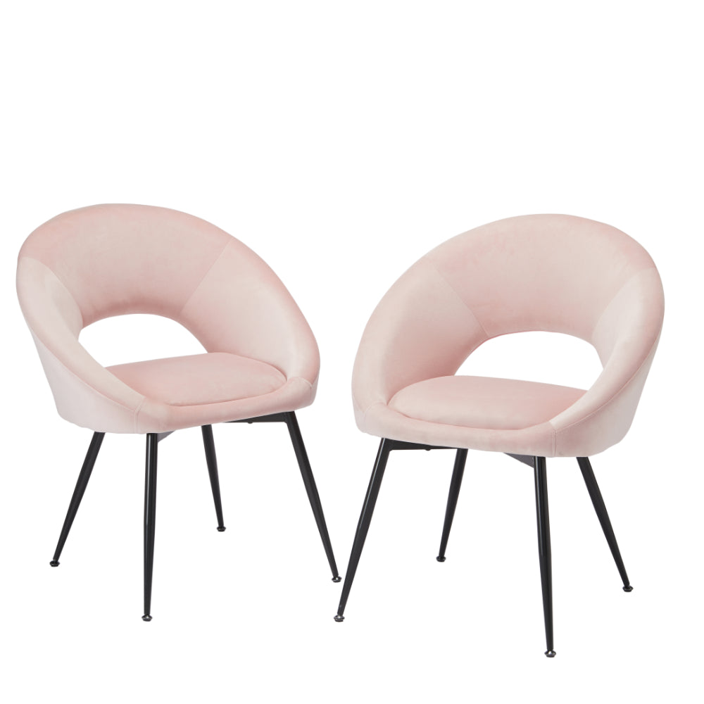 Lulu Dining Chairs - Pink - Set of 2 - LPD Furniture  | TJ Hughes