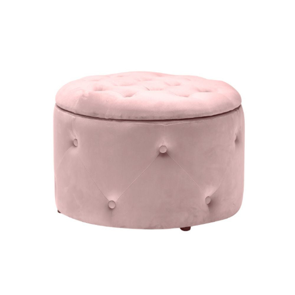 Cleo Storage Pouff - Pink - LPD Furniture  | TJ Hughes