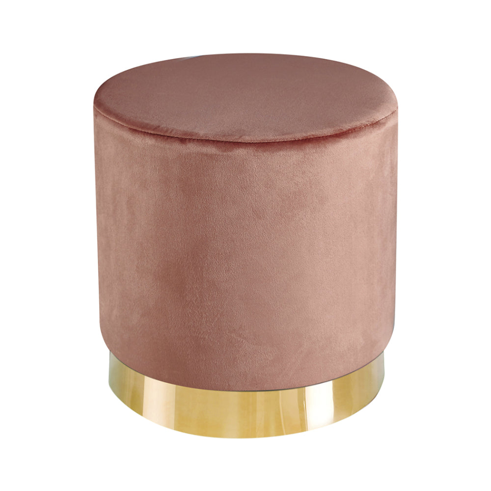 Lara Velvet Pouffe - Pink - LPD Furniture  | TJ Hughes