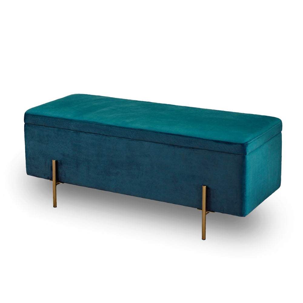 Lola Storage Ottoman 115cm - Teal - LPD Furniture  | TJ Hughes Green