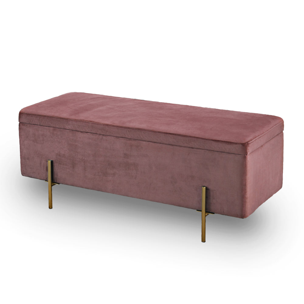 Lola Storage Ottoman 115cm - Pink - LPD Furniture  | TJ Hughes