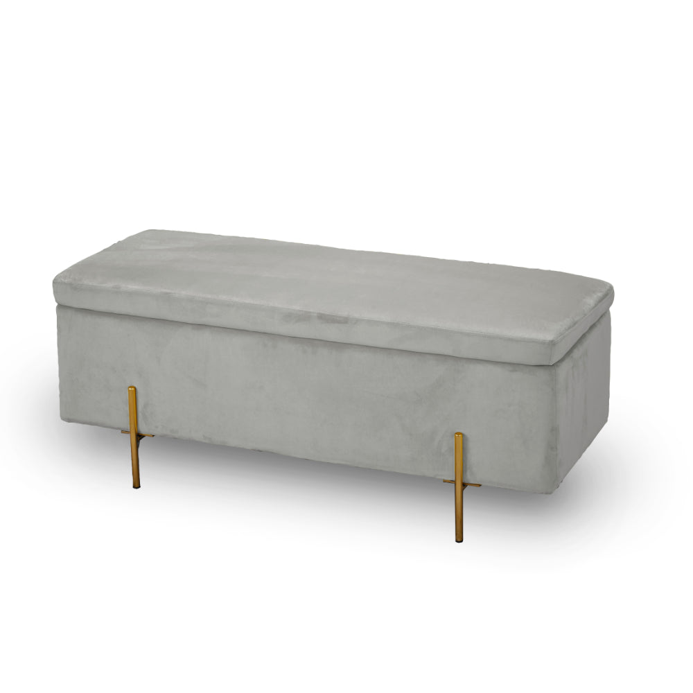 Lola Storage Ottoman 115cm - Grey - LPD Furniture  | TJ Hughes