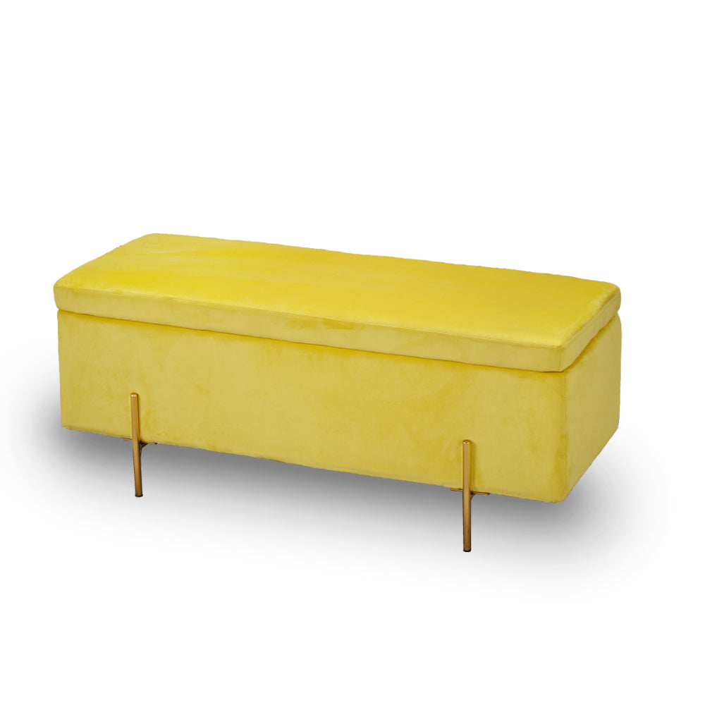 Lola Storage Ottoman 115cm - Mustard Yellow - LPD Furniture  | TJ Hughes