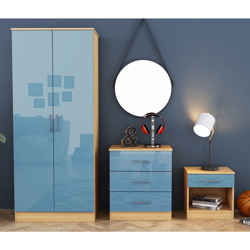 Dakota Bedroom Furniture Set 3 Piece - Blue - LPD Furniture  | TJ Hughes