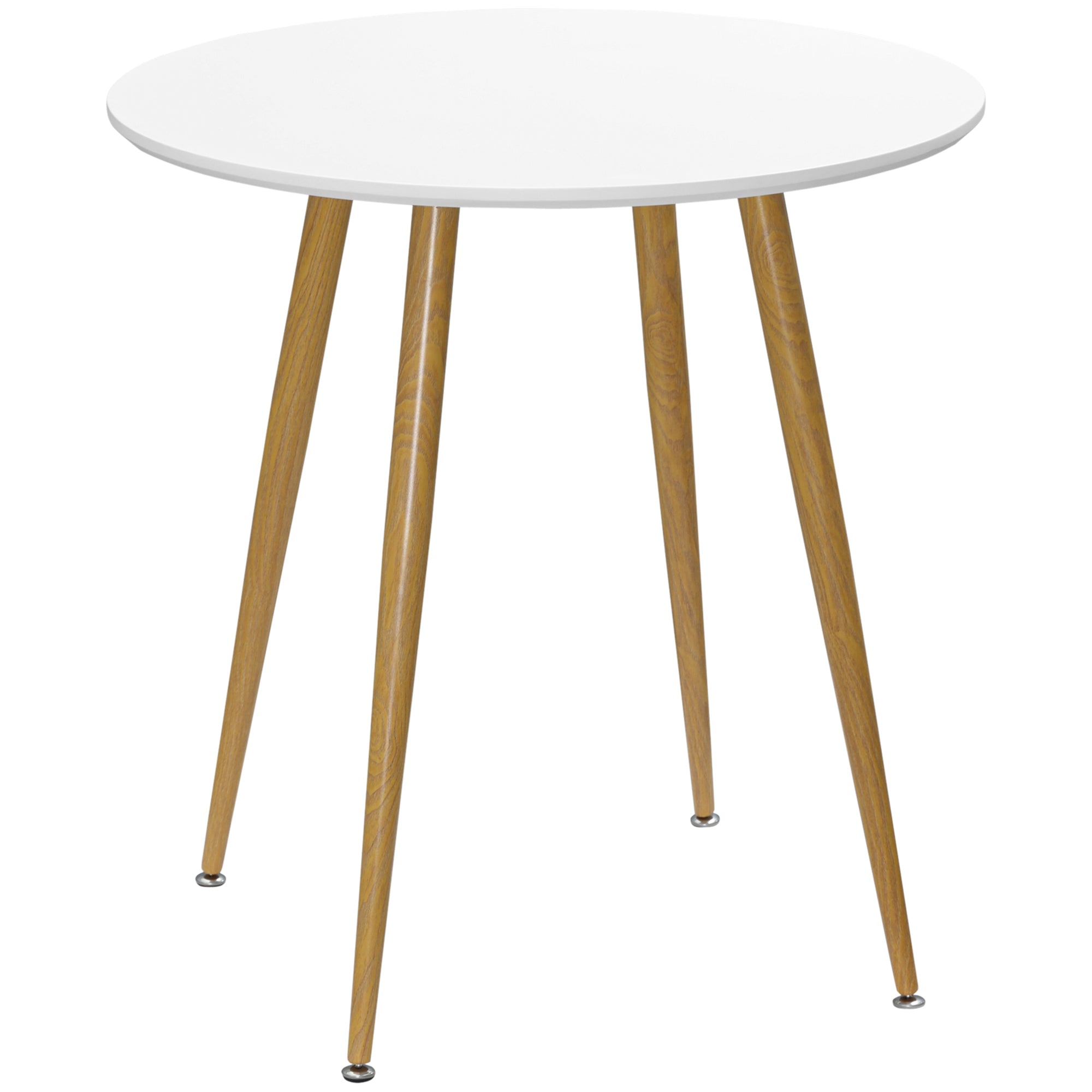HOMCOM Round Dining Table with Matte Top Metal legs - Kitchen Table for 2 People  | TJ Hughes