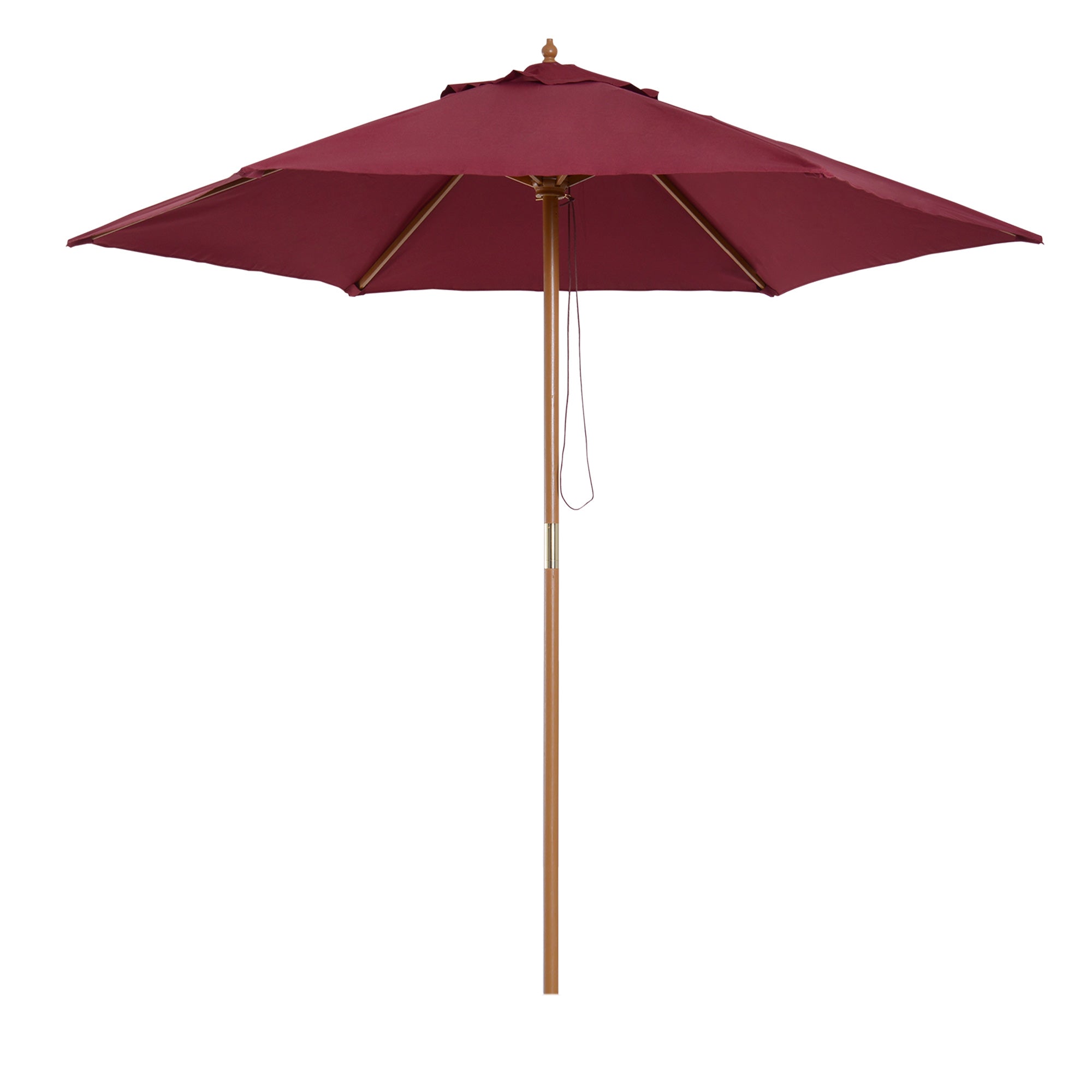 Outsunny 2.5m Wood Garden Parasol Sun Shade Patio Outdoor Wooden Umbrella Canopy  | TJ Hughes