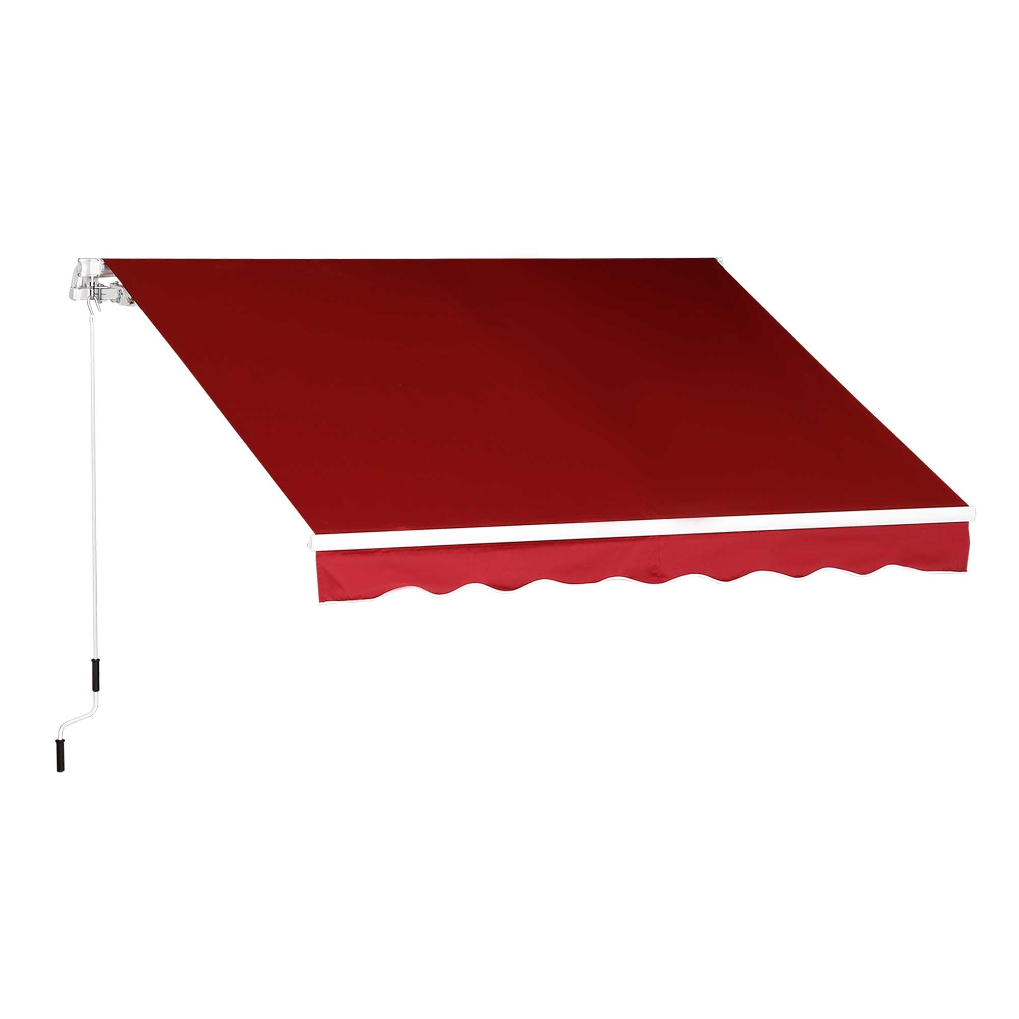 Outsunny 2.5m x 2m Garden Patio Manual Awning Canopy w/ Winding Handle Red  | TJ Hughes