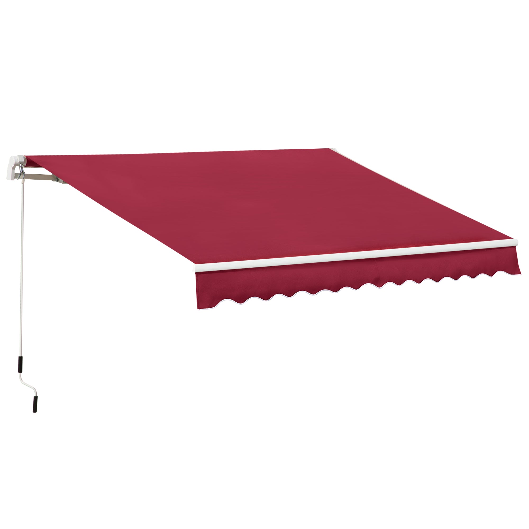 Outsunny 3.5x2.5m Manual Awning Window Door Sun Weather Shade w/ Handle Red  | TJ Hughes