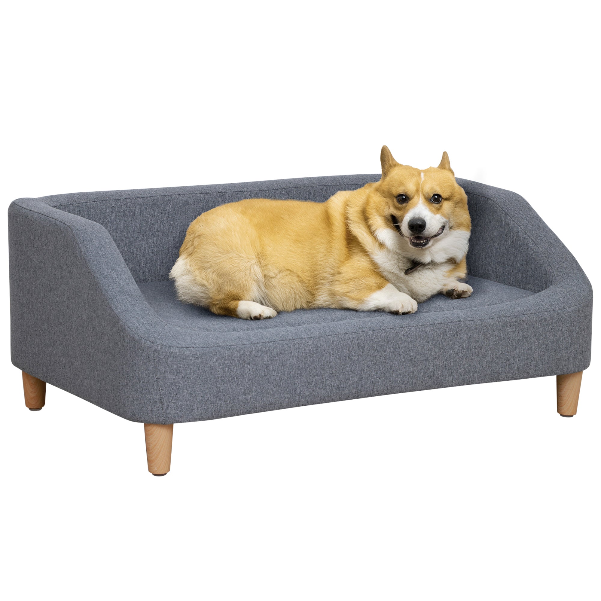 PawHut Dog Sofa Bed Cat Sofa w/ Soft Cushion for Small Medium Large Dogs Grey  | TJ Hughes