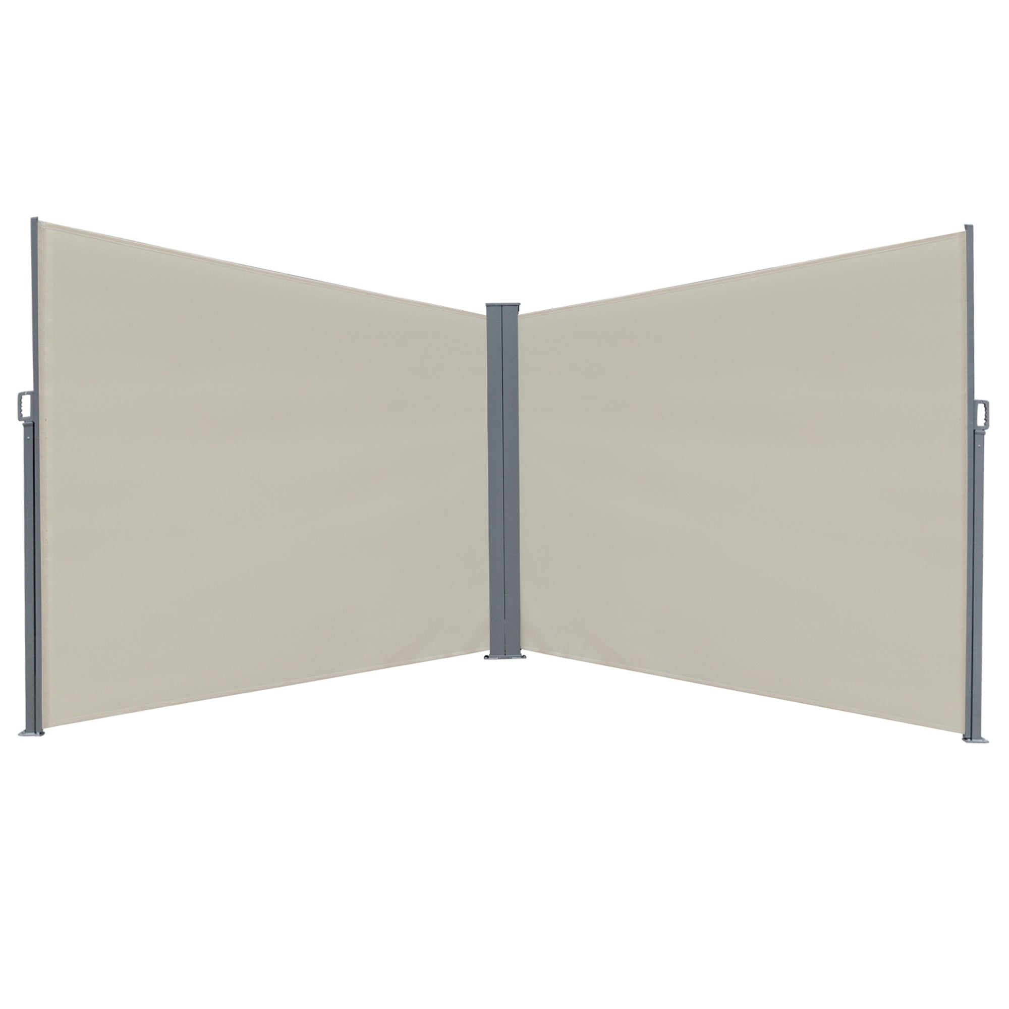 Outsunny 6 x 2m Patio Double Side Awning Folding Privacy Screen Fence White  | TJ Hughes