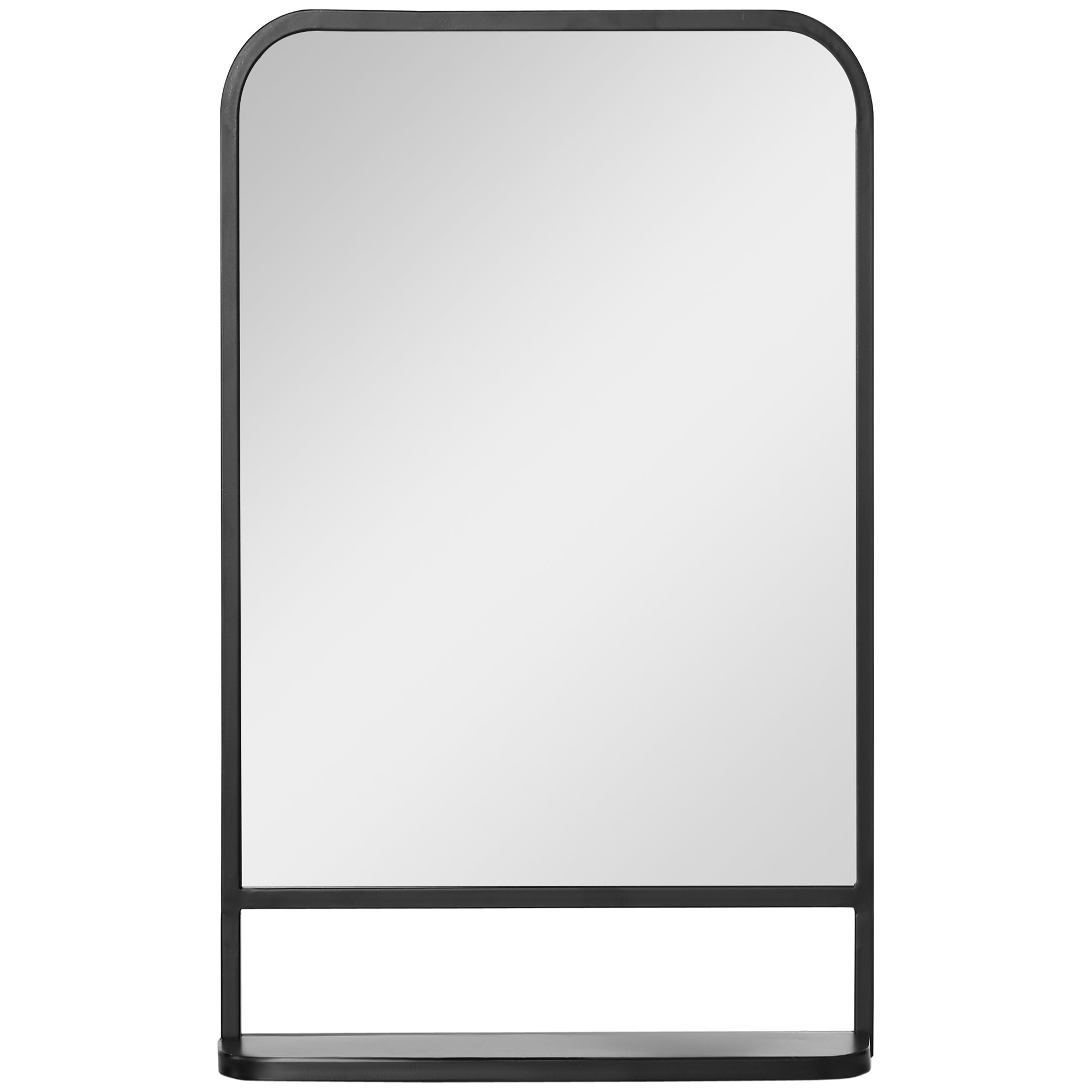 HOMCOM Rectangle Wall Mirror with Shelf 86 x 53 cm - for Living Room - Bedroom  | TJ Hughes