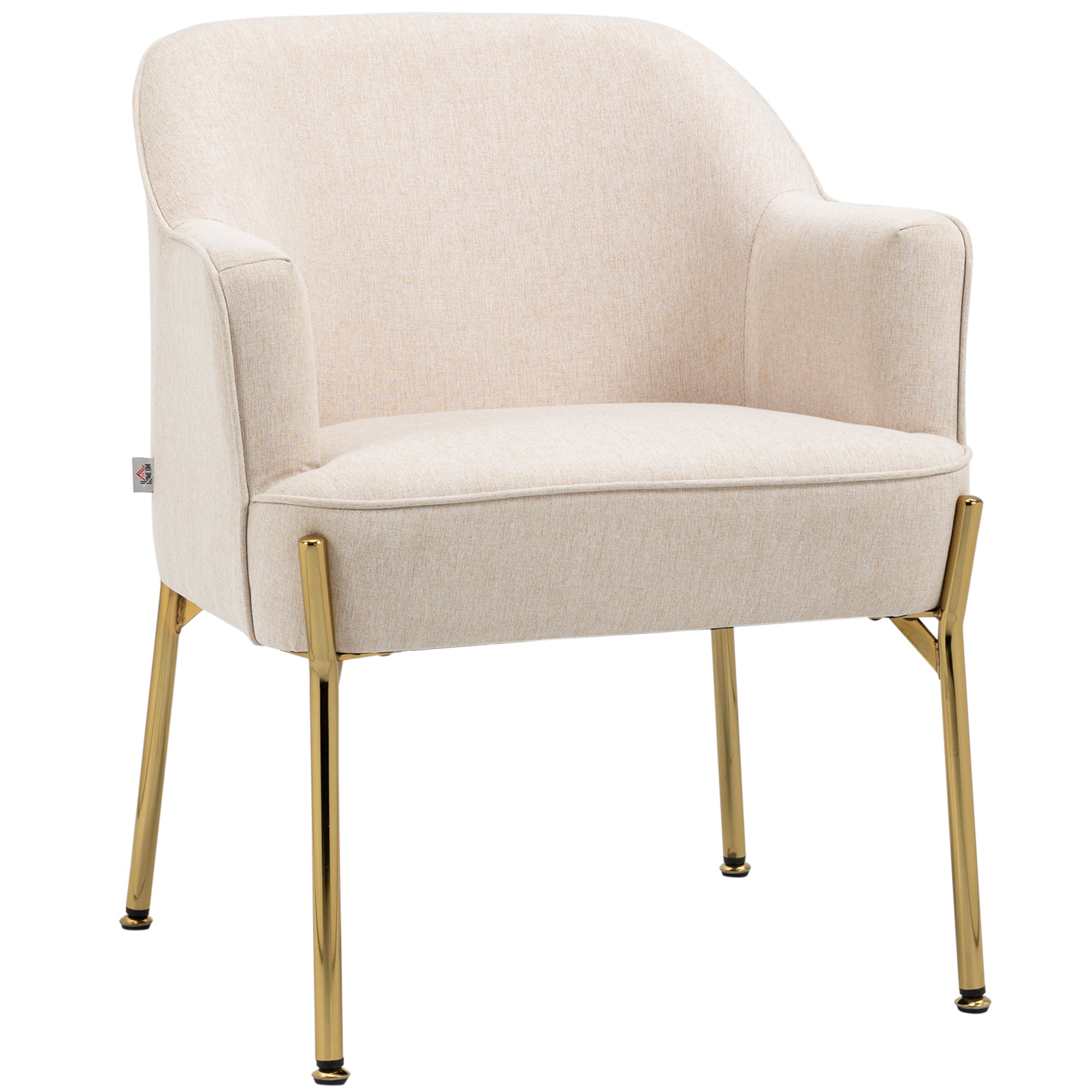 HOMCOM Fabric Armchair Accent Chair w/ Metal Legs for Living Room Bedroom White  | TJ Hughes