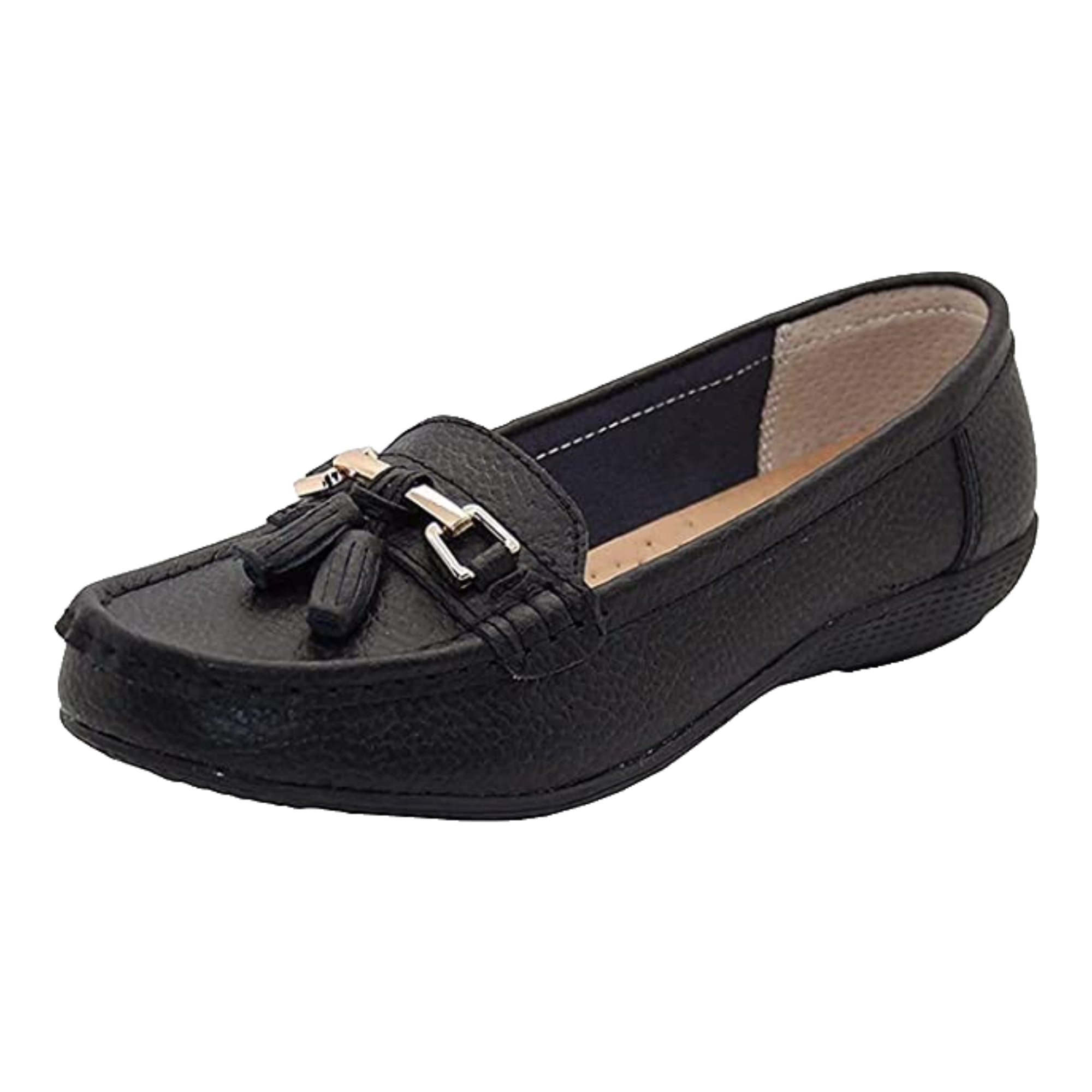 Joejoe Nautical Leather Tassel Loafer- Black - 5 - TJ Hughes