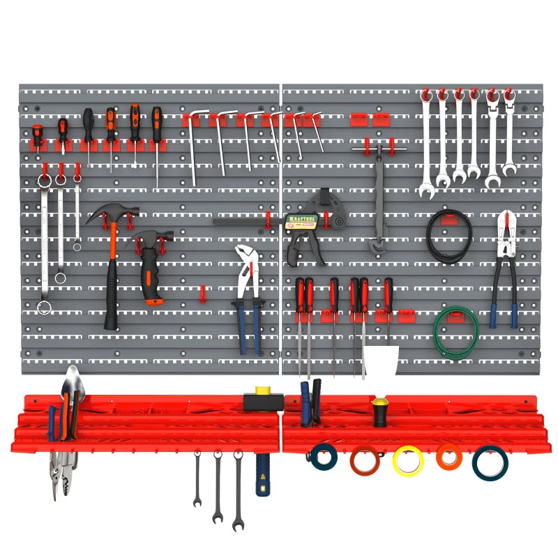 DURHAND 54 Pcs On-Wall Tool Equipment Home DIY Garage Organiser DIY Grey/Red  | TJ Hughes Grey
