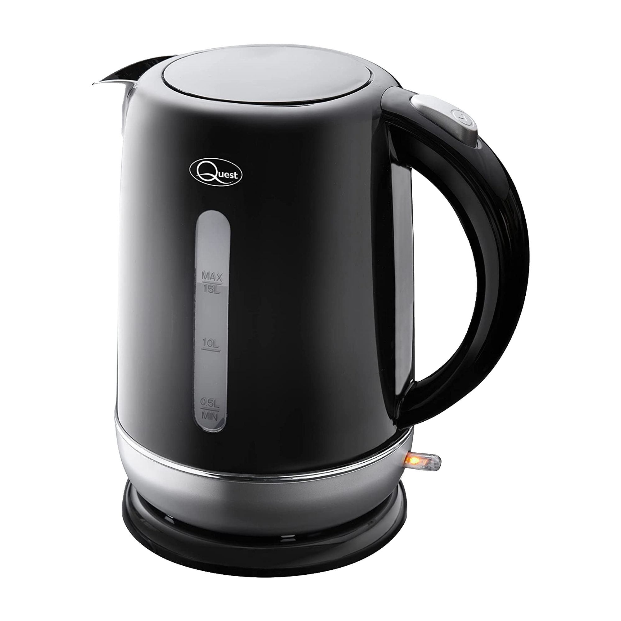 Quest Jug  Kettle  1.5L Fast Boil -  Black & Silver  | TJ Hughes