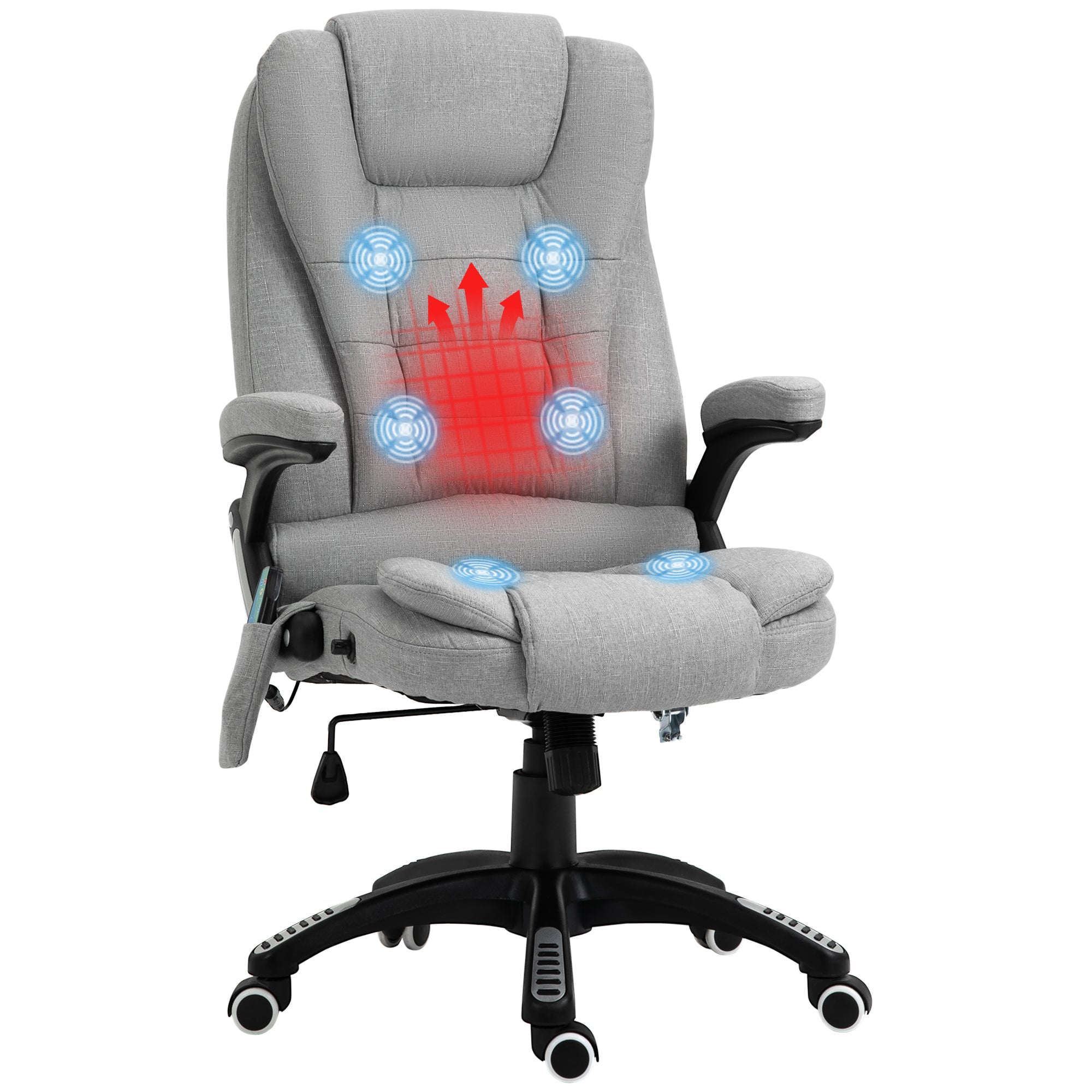 Vinsetto Office Chair w/ Heating Massage Points Relaxing Reclining Grey  | TJ Hughes