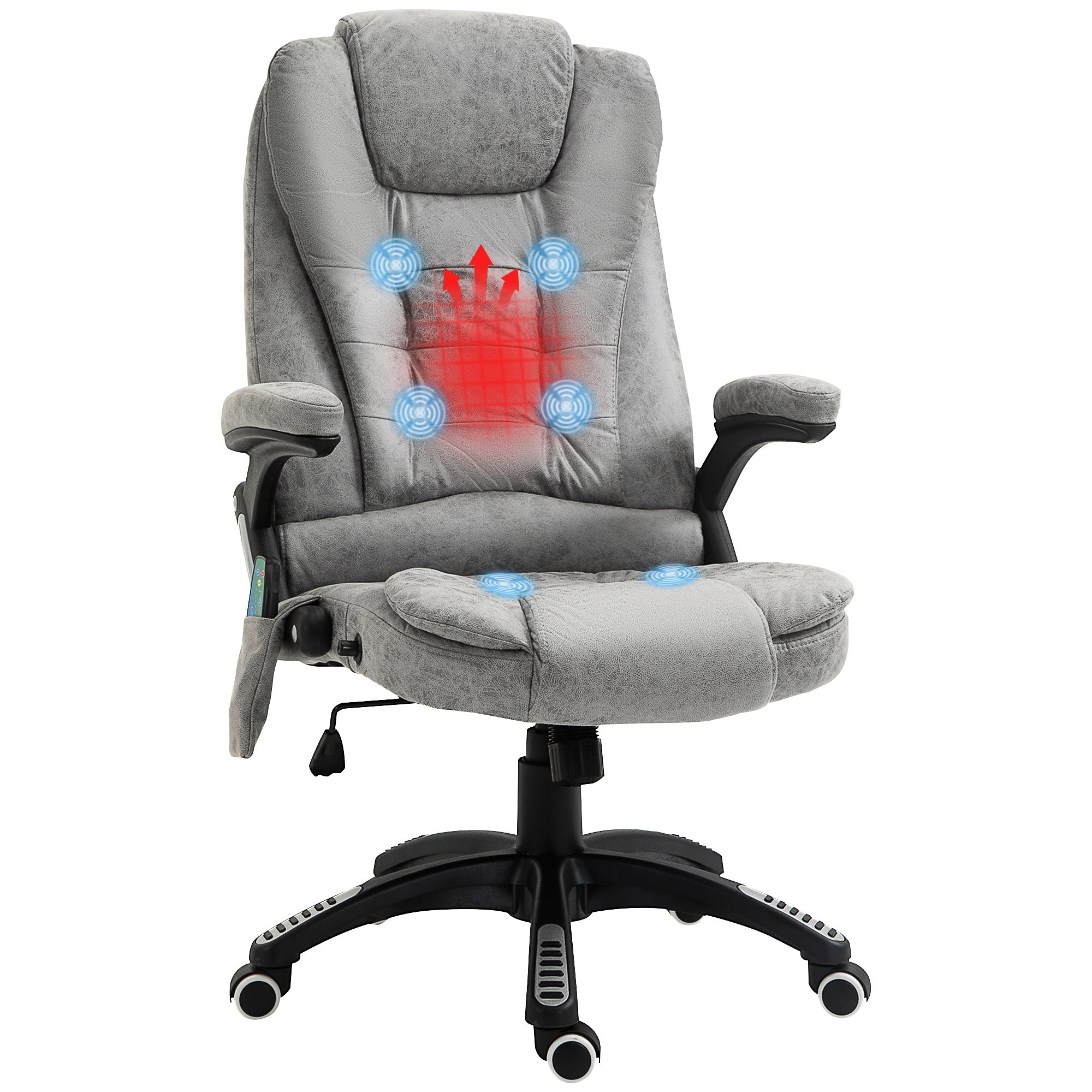 Vinsetto Office Chair w/ Heating Massage Points Relaxing Reclining Grey  | TJ Hughes