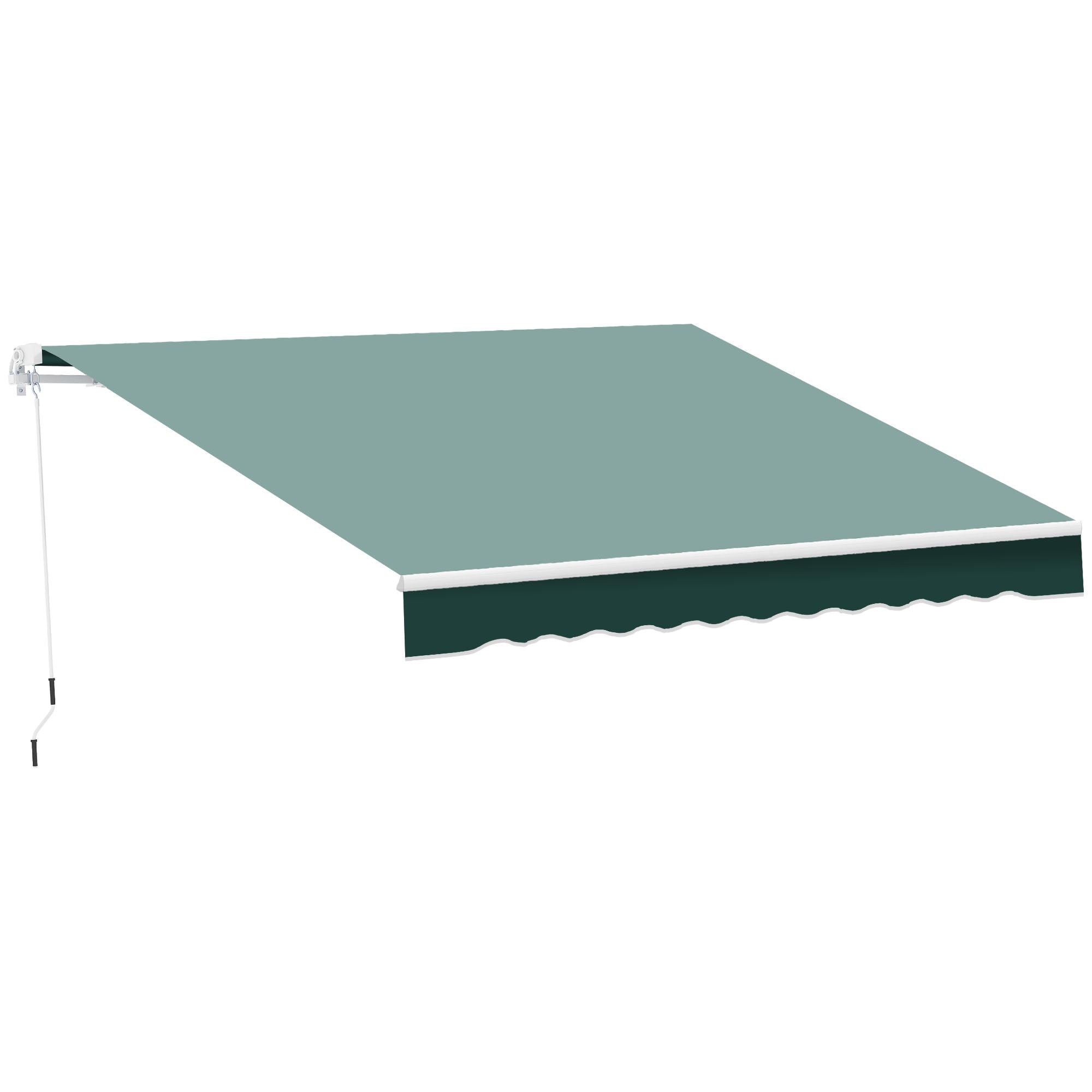 Outsunny Garden Sun Shade Canopy Retractable Awning - 2.5 x 2m - Green  | TJ Hughes