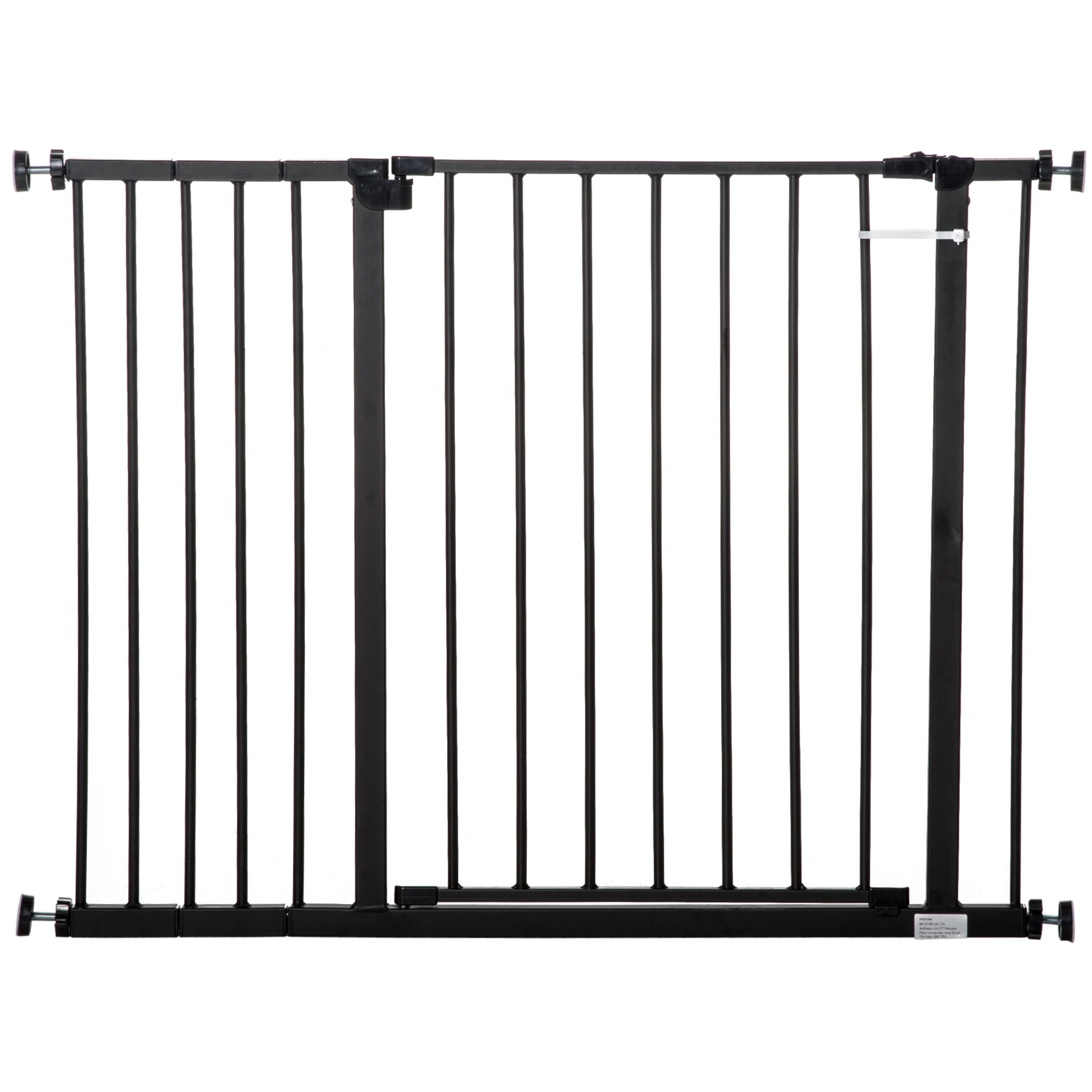 PawHut Pressure Fitted Pet Dog Safety Gate Metal Fence 76 cm Tall - Black  | TJ Hughes
