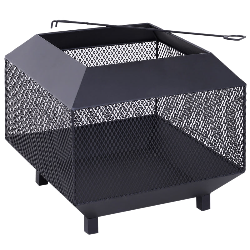 Outsunny Stove Garden Square Fire Pit Black - Oasis Outdoor  | TJ Hughes