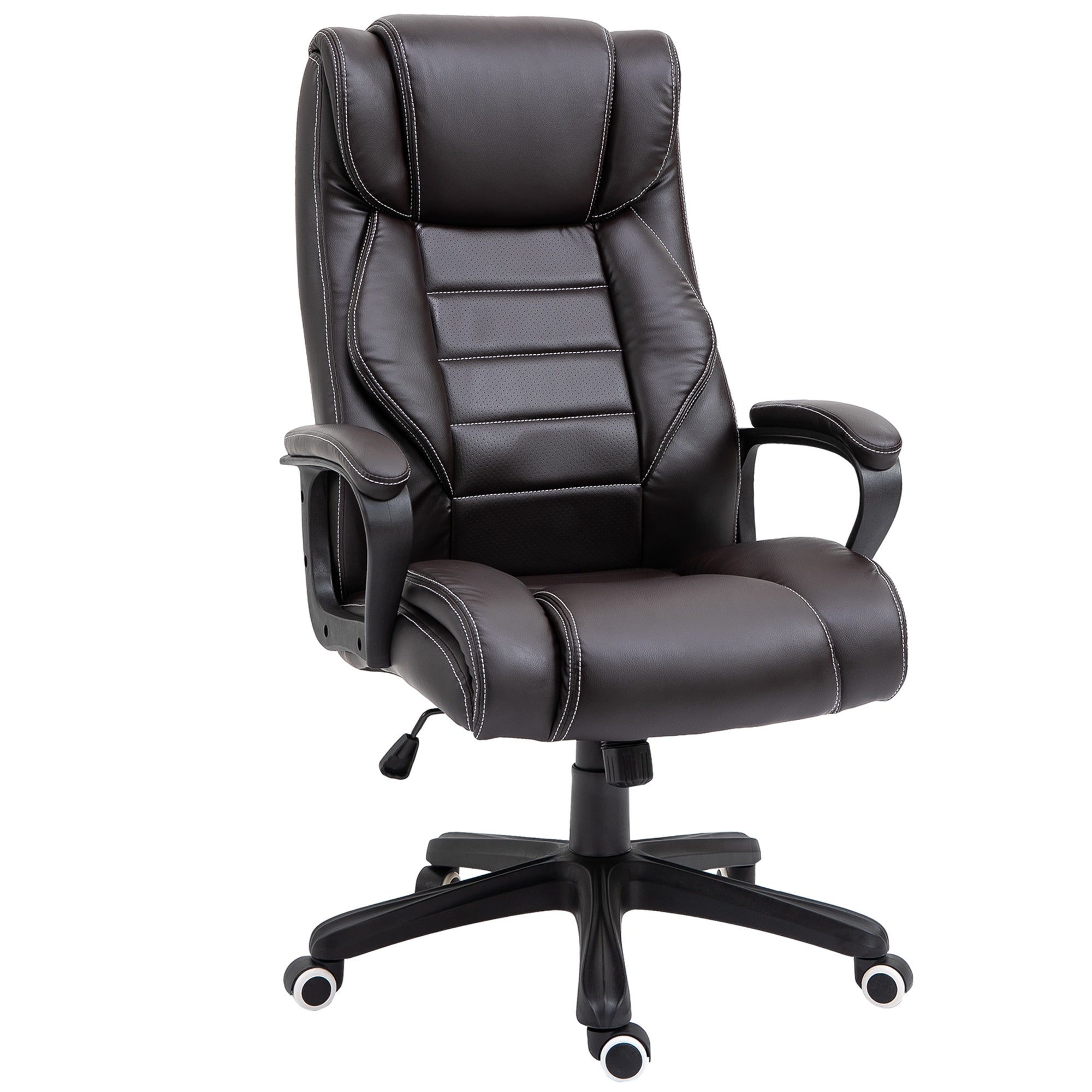 Vinsetto High Back Executive Office Chair 6- Point Vibration Massage Extra Padded Swivel Ergonomic Tilt Desk Seat Brown 6 Points Chair - TJ Hughes