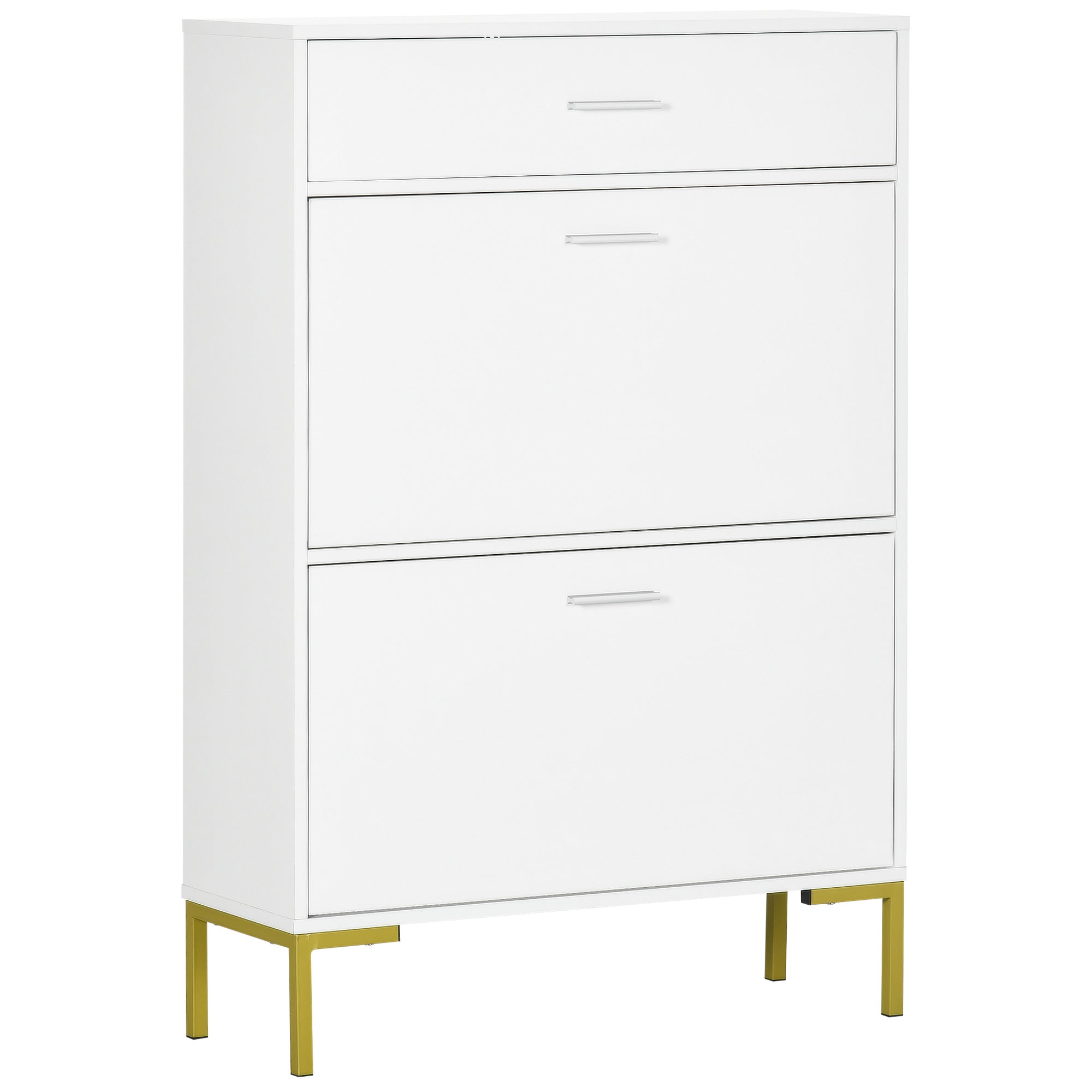 HOMCOM Modern Storage Cabinet with Flip Doors and Drawer for 12 Pairs of Shoes  | TJ Hughes