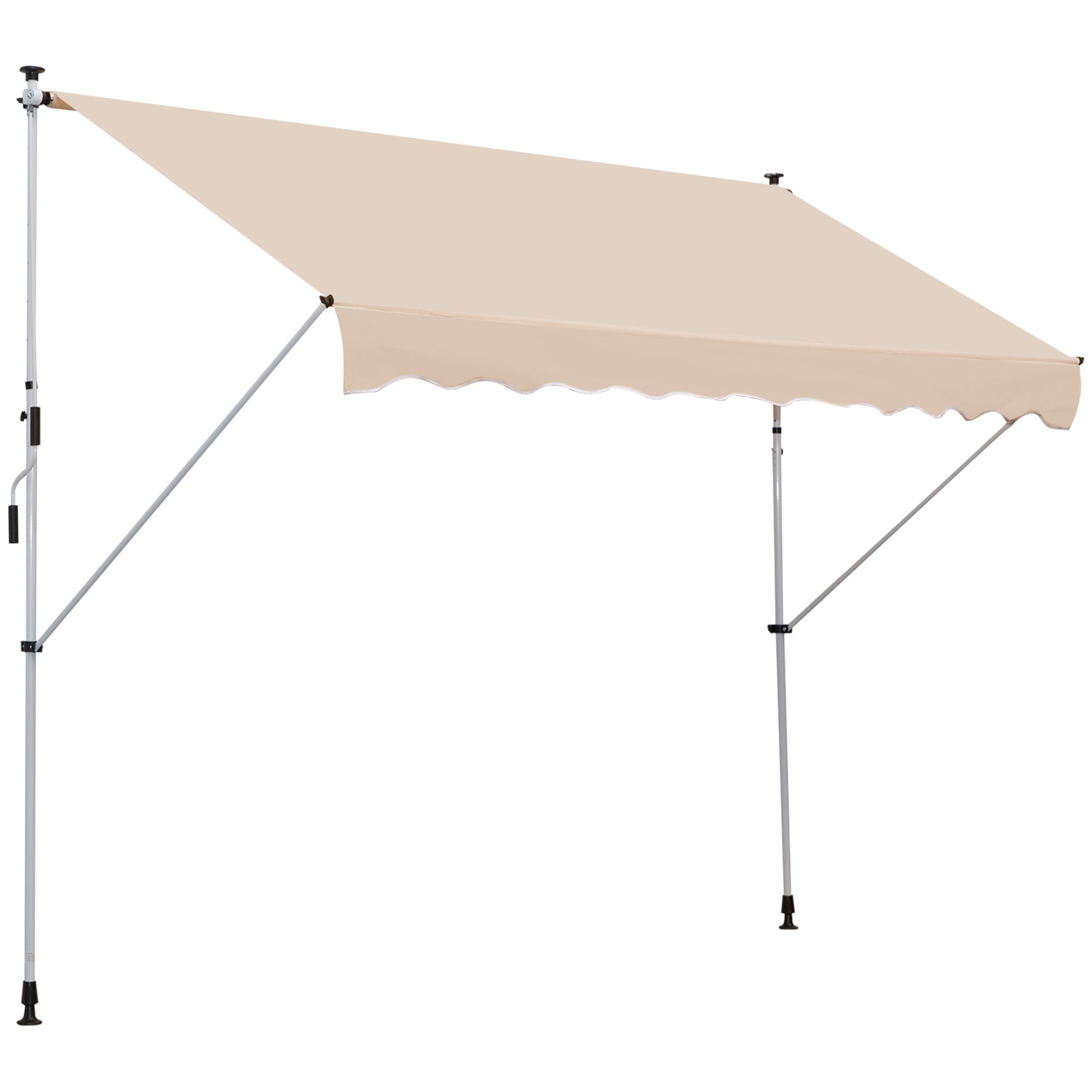 Outsunny 3x1.5m Manual Retractable Patio Awning Floor- to-ceiling Shade Beige  | TJ Hughes