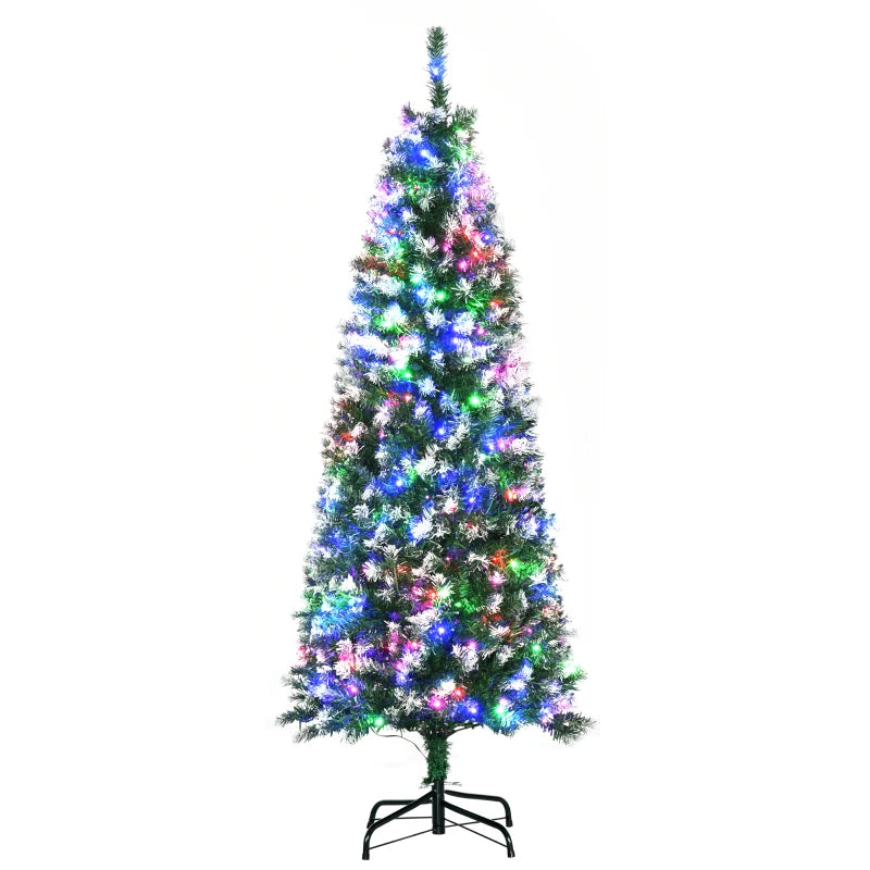 HOMCOM Christmas Tree Slim 5’ with 250 Multi Coloured LED Lights  | TJ Hughes