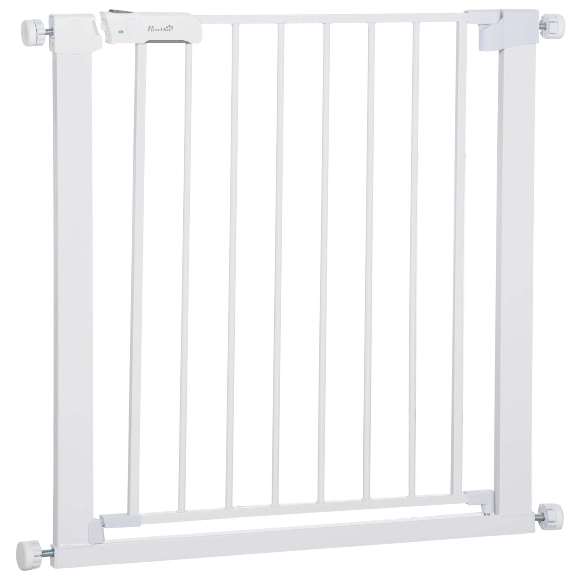 Pawhut Pet Safety Gate Door Barrier Dog Metal Indoor Fence White 75-82cm  | TJ Hughes