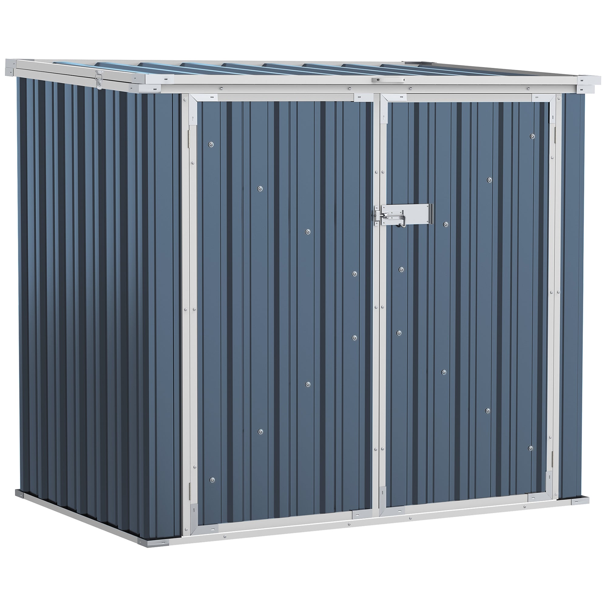 Outsunny 2-Bin Steel Rubbish Storage Shed w/ Double Locking Doors - Openable Lid  | TJ Hughes