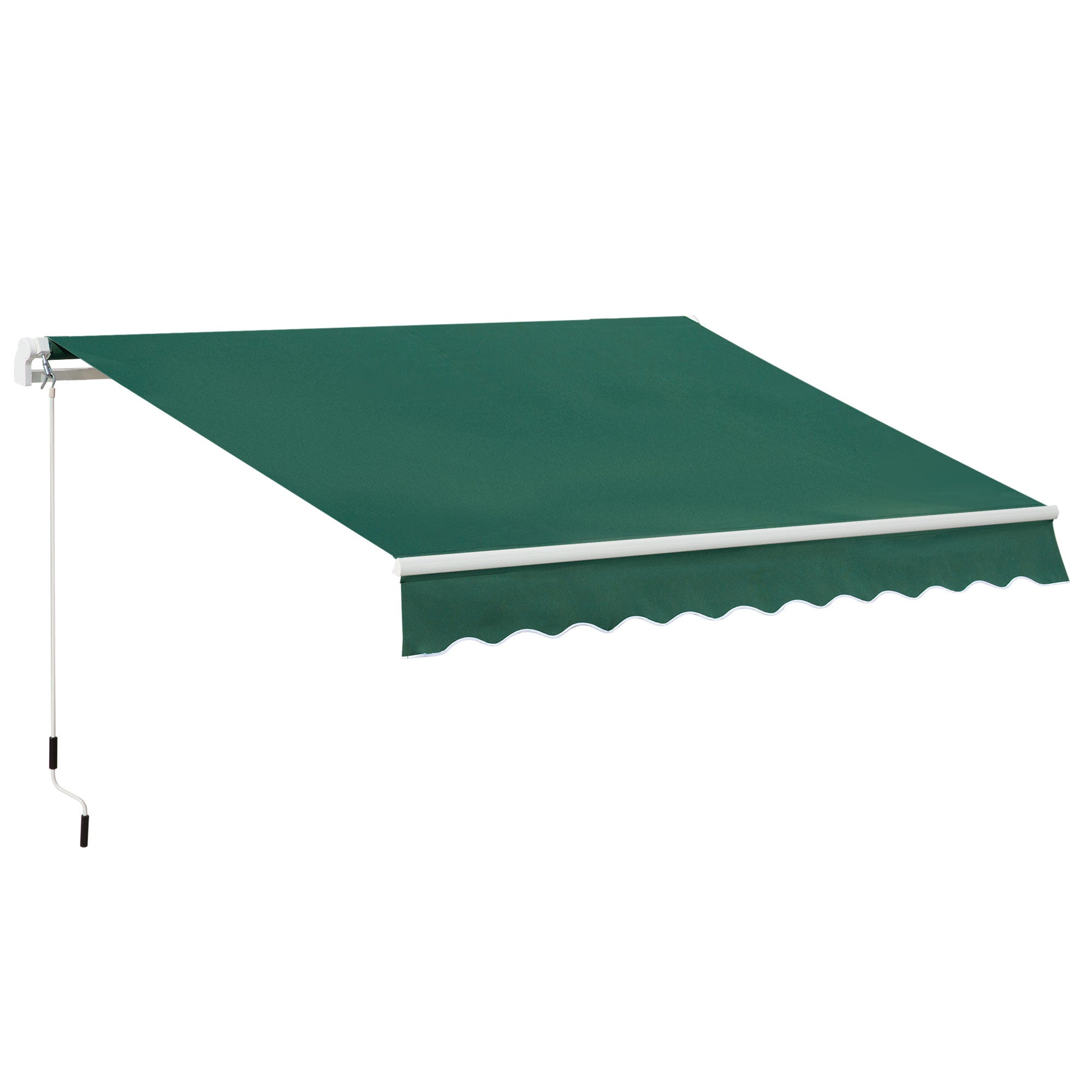 Outsunny Manual Retractable Awning Garden Shelter Canopy 3 x 2m Green  | TJ Hughes