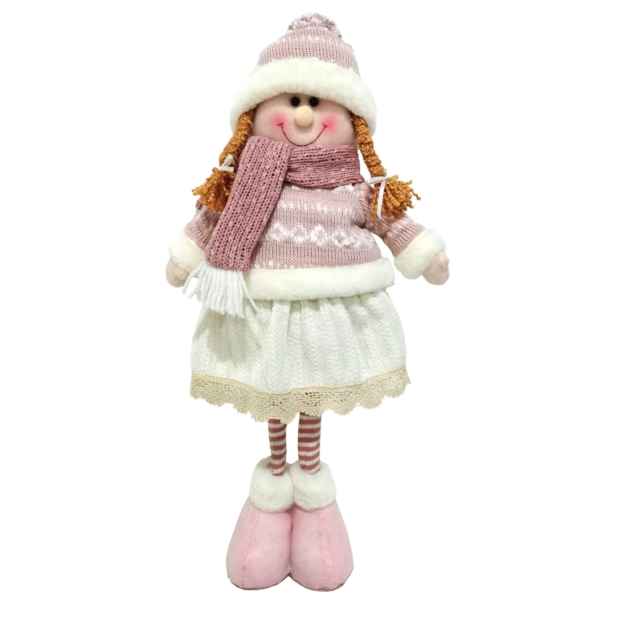 Christmas Sparkle Belle Standing 53cm in Pink and Cream  | TJ Hughes