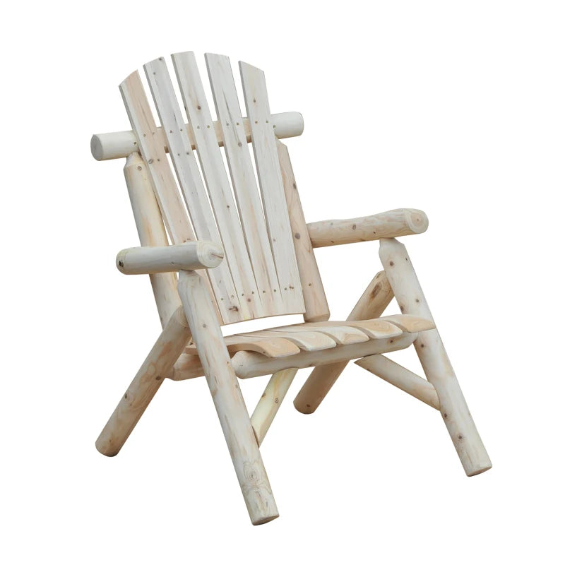 Outsunny Adirondack Chair -Natural Wood  | TJ Hughes Natural