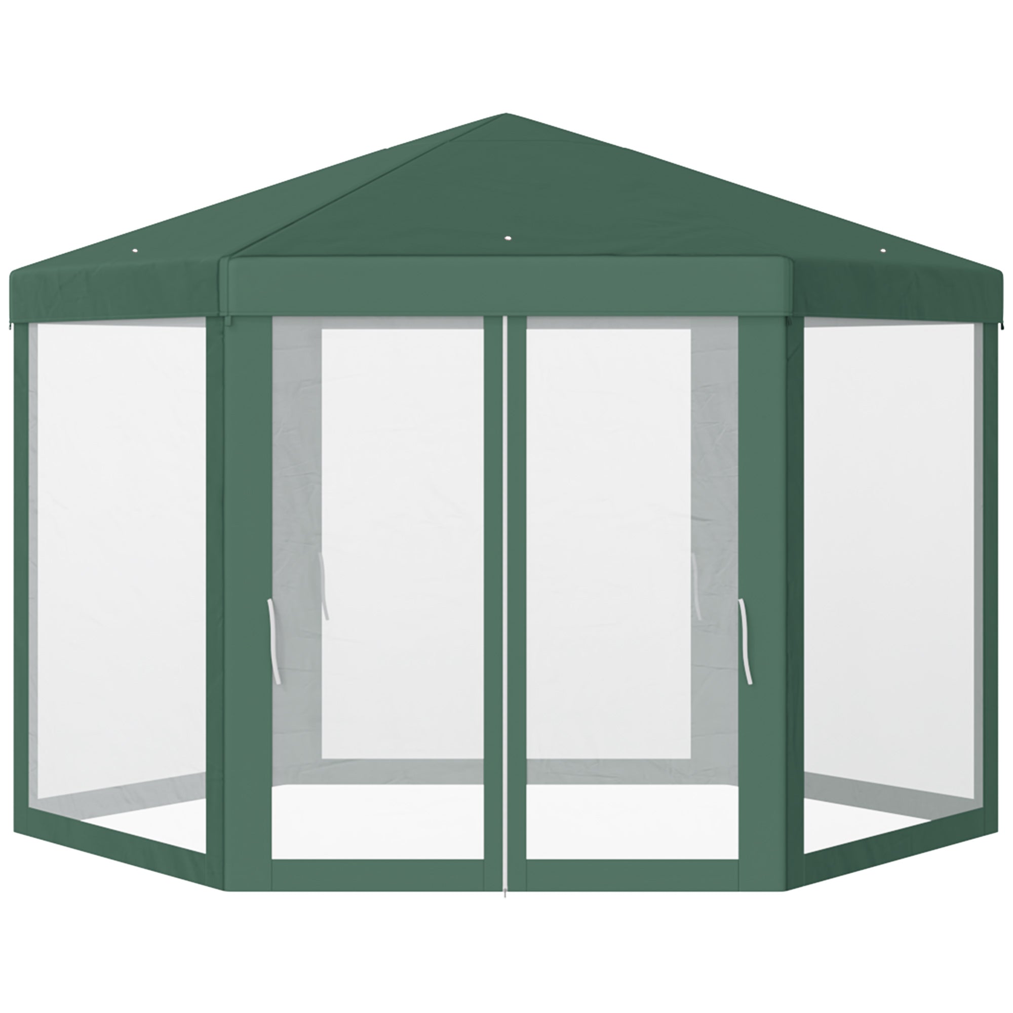 Outsunny Garden Hexagonal Gazebo Patio Outdoor Canopy Patio Party Tent Green  | TJ Hughes