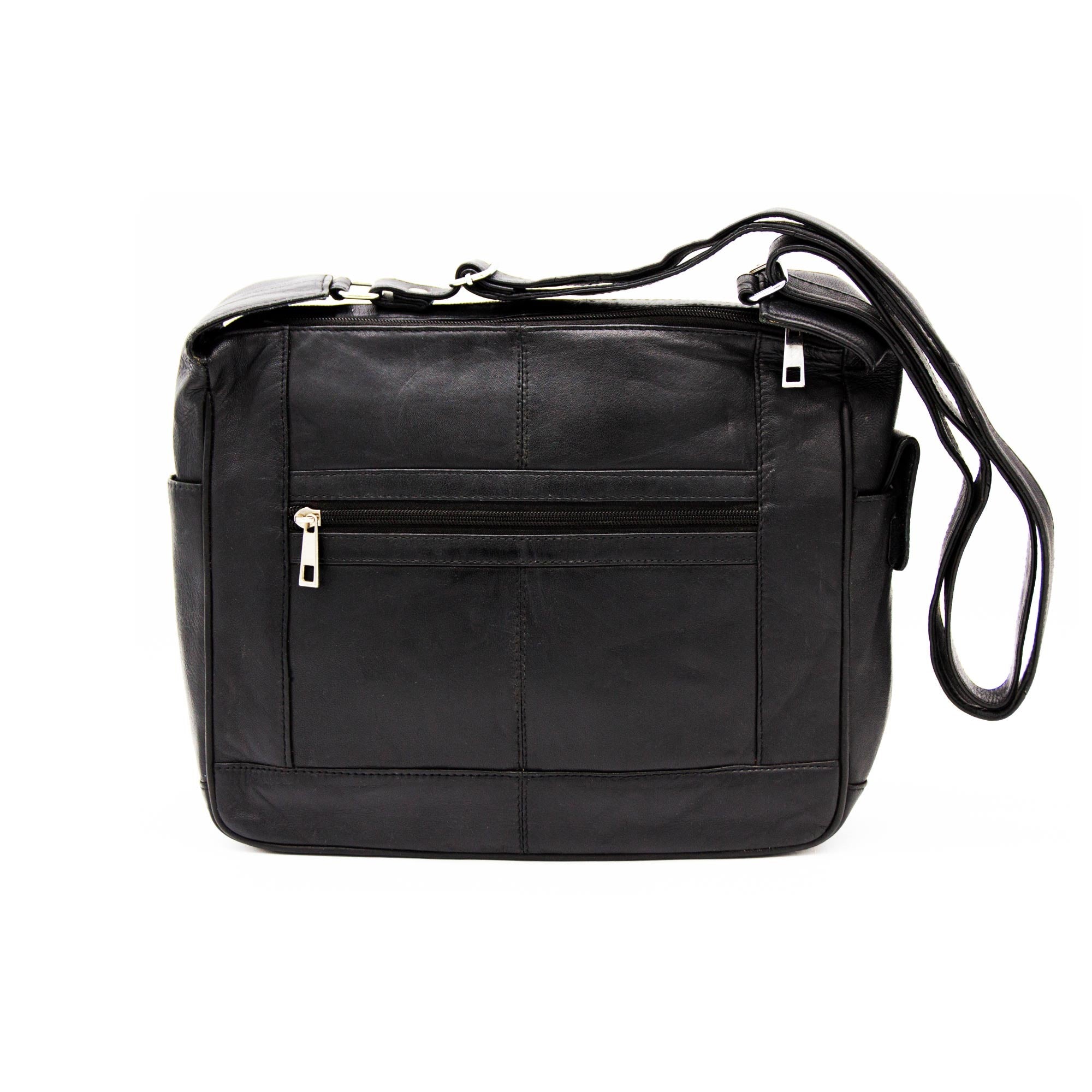 Leather Shoulder Bag - Black - TJ Hughes
