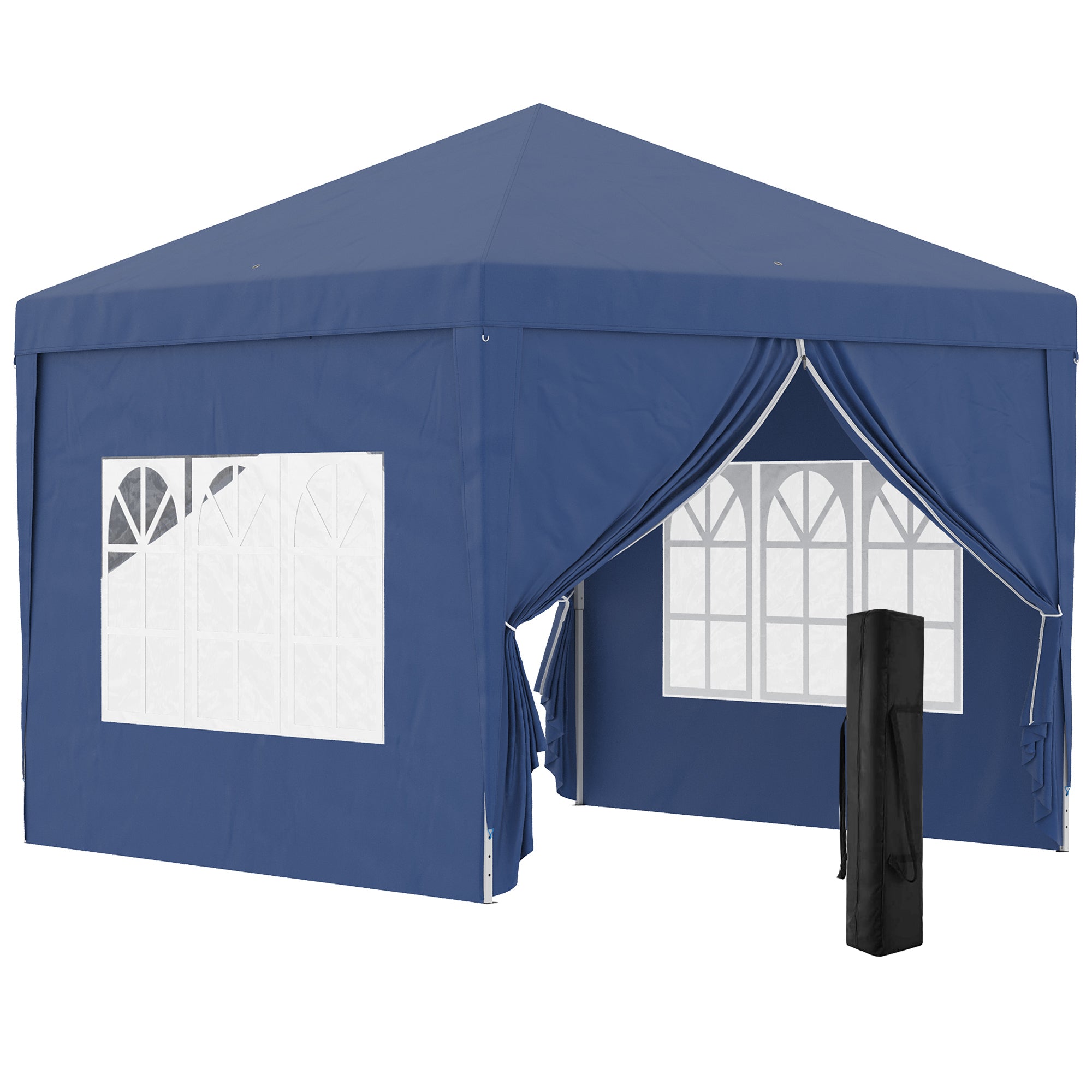 Outsunny 3mx3m Pop Up Gazebo Party Tent Canopy Marquee with Storage Bag Blue  | TJ Hughes