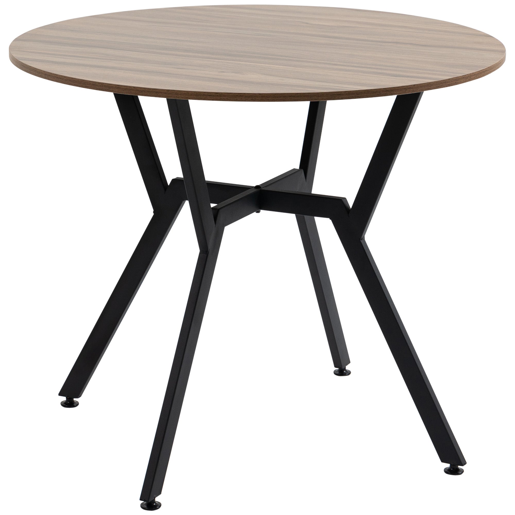HOMCOM Small Kitchen Table with Black Steel Legs Dining Desk for Living Room  | TJ Hughes