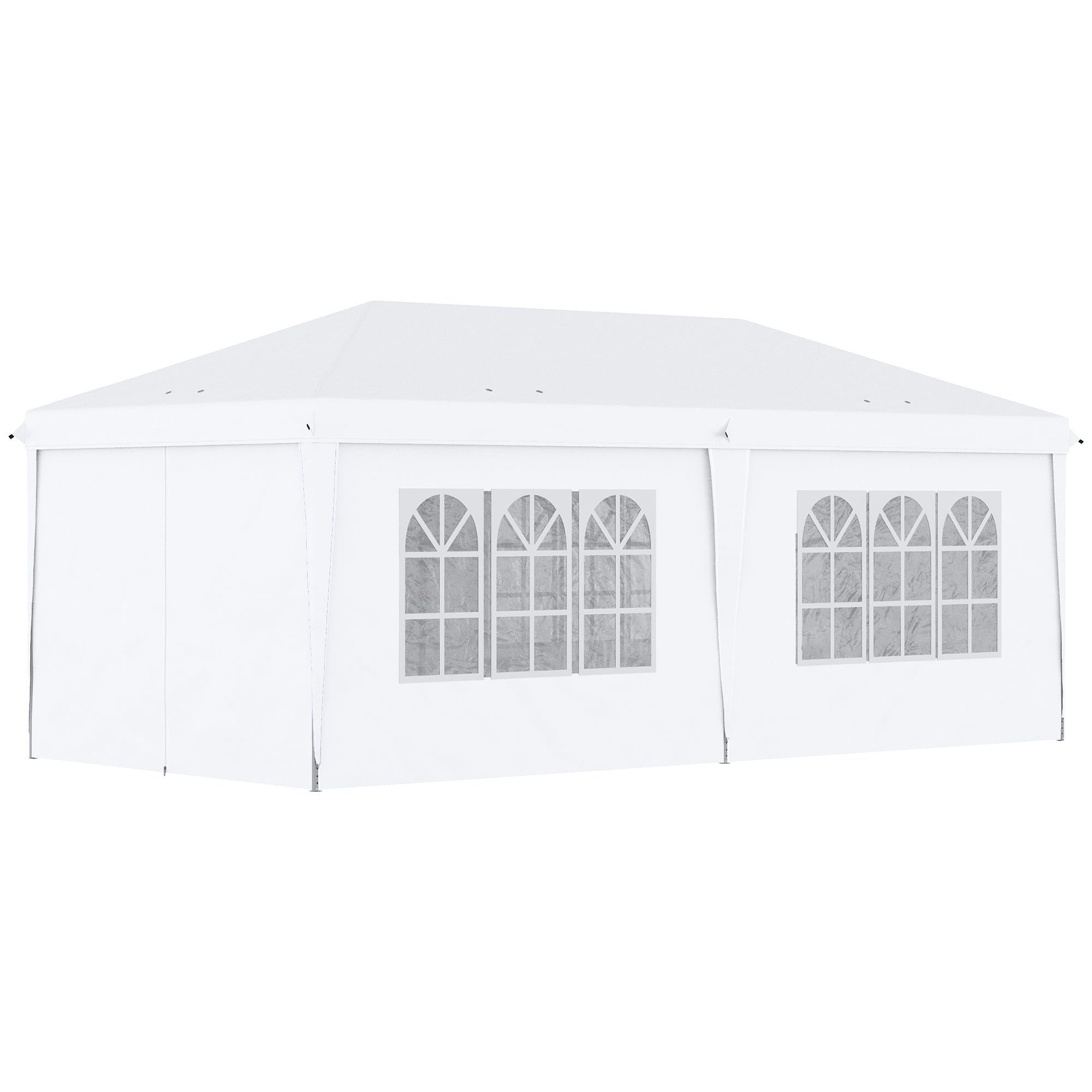 Outsunny 3 x 6m Pop Up Gazebo Height Adjustable Party Tent w/ Storage Bag Black  | TJ Hughes