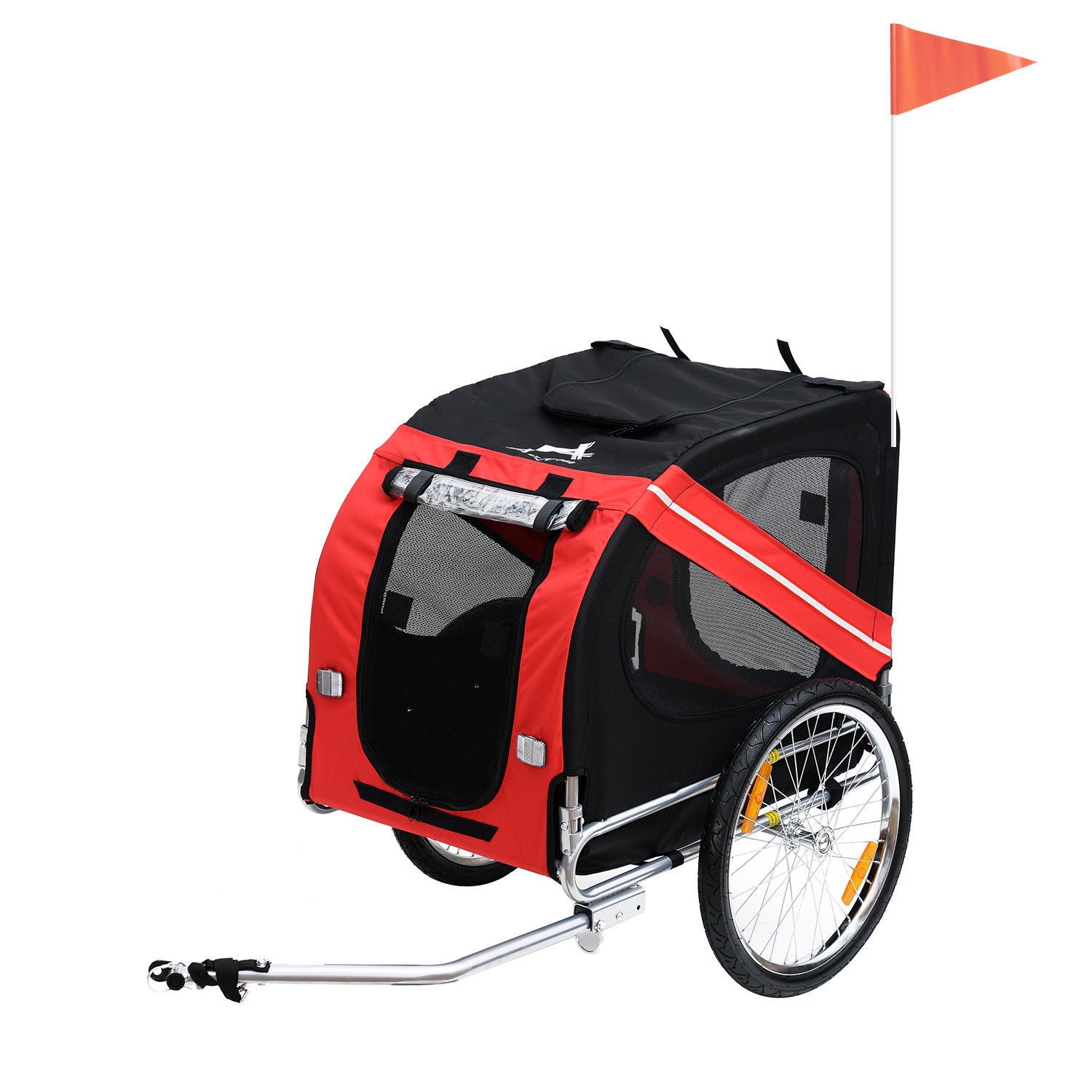 PawHut Pet Bicycle Trailer Dog Cat Bike Carrier Water Resistant Red Outdoor  | TJ Hughes