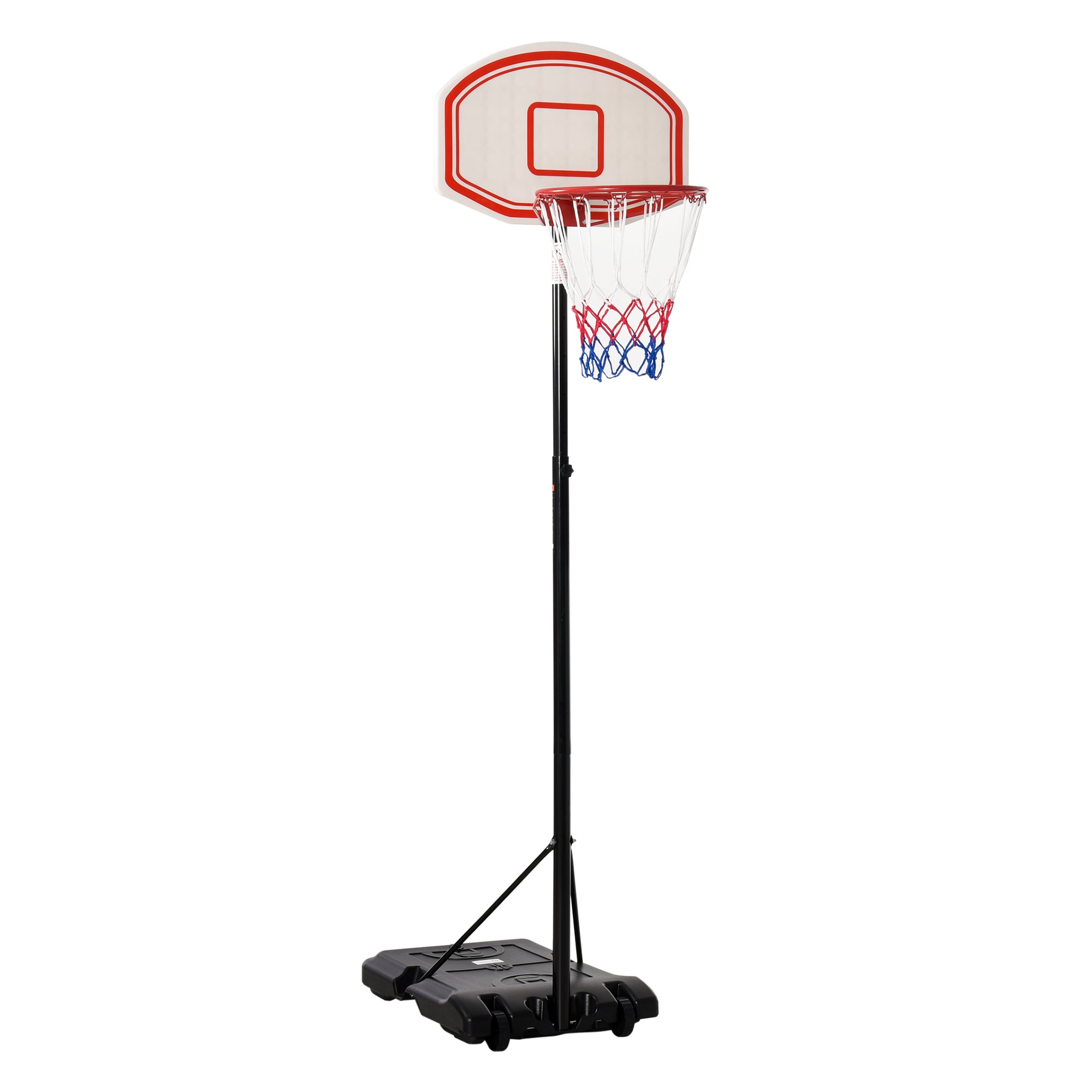 HOMCOM Basketball Stand 175-215cm Adjustable Height Sturdy Hoop w/ Wheels Base  | TJ Hughes