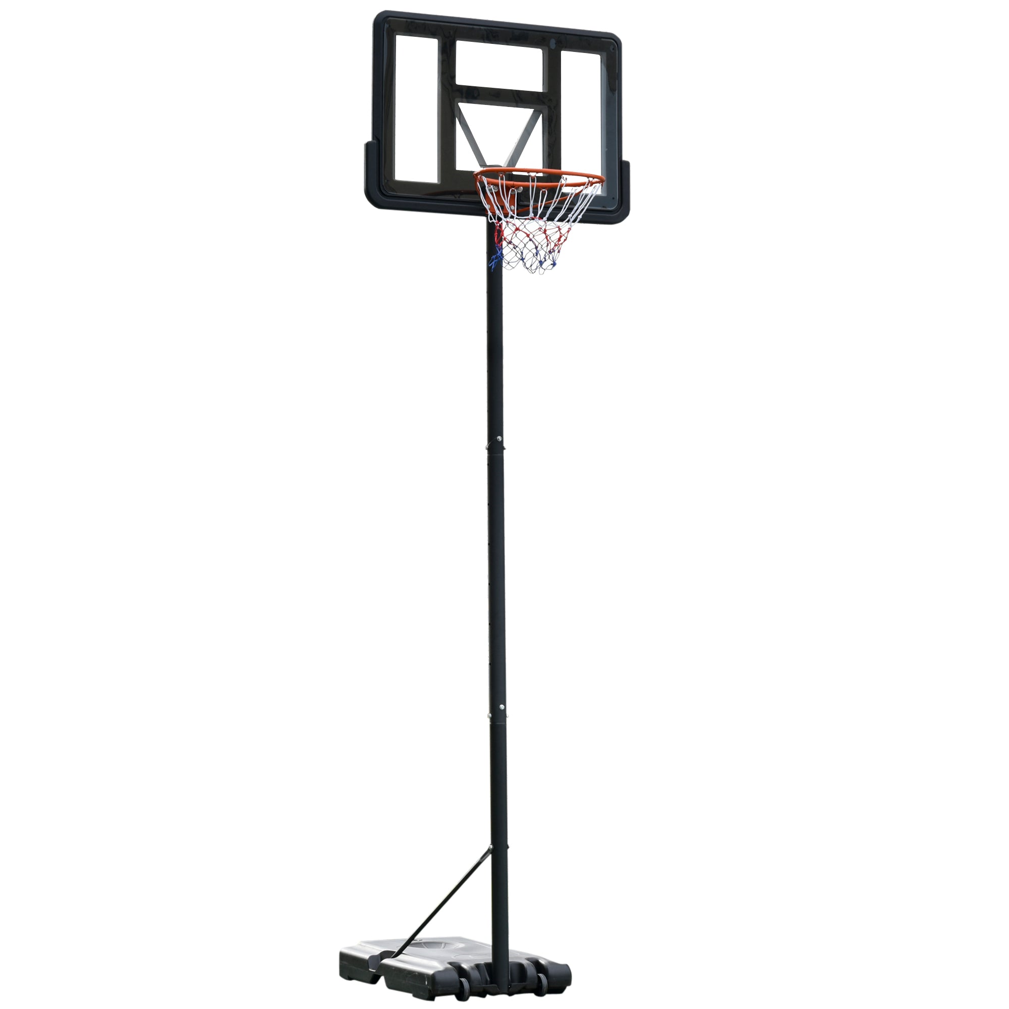 HOMCOM Basketball Stand 231-305cm Adjustable Basketball Hoop w/ Moving Wheels  | TJ Hughes