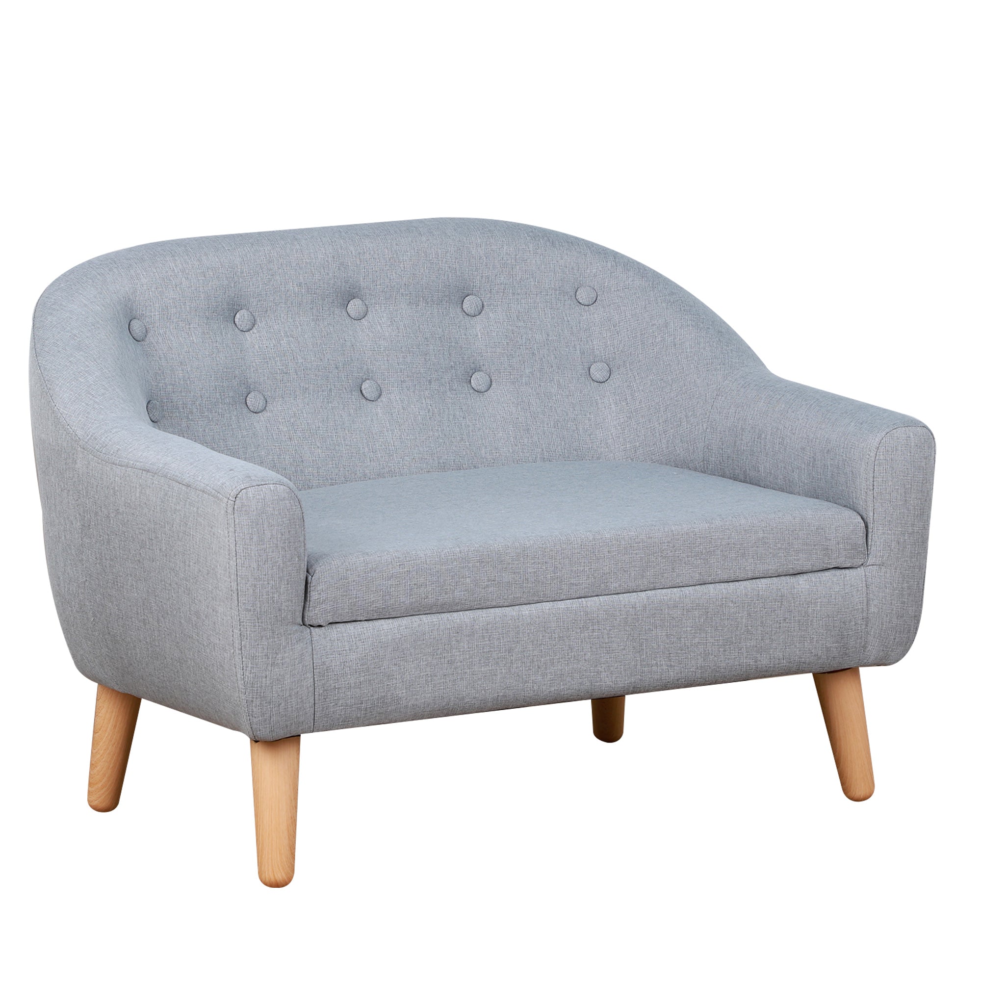 HOMCOM Kids Mini Sofa Children Armchair Seating Bedroom Playroom Furniture Grey  | TJ Hughes