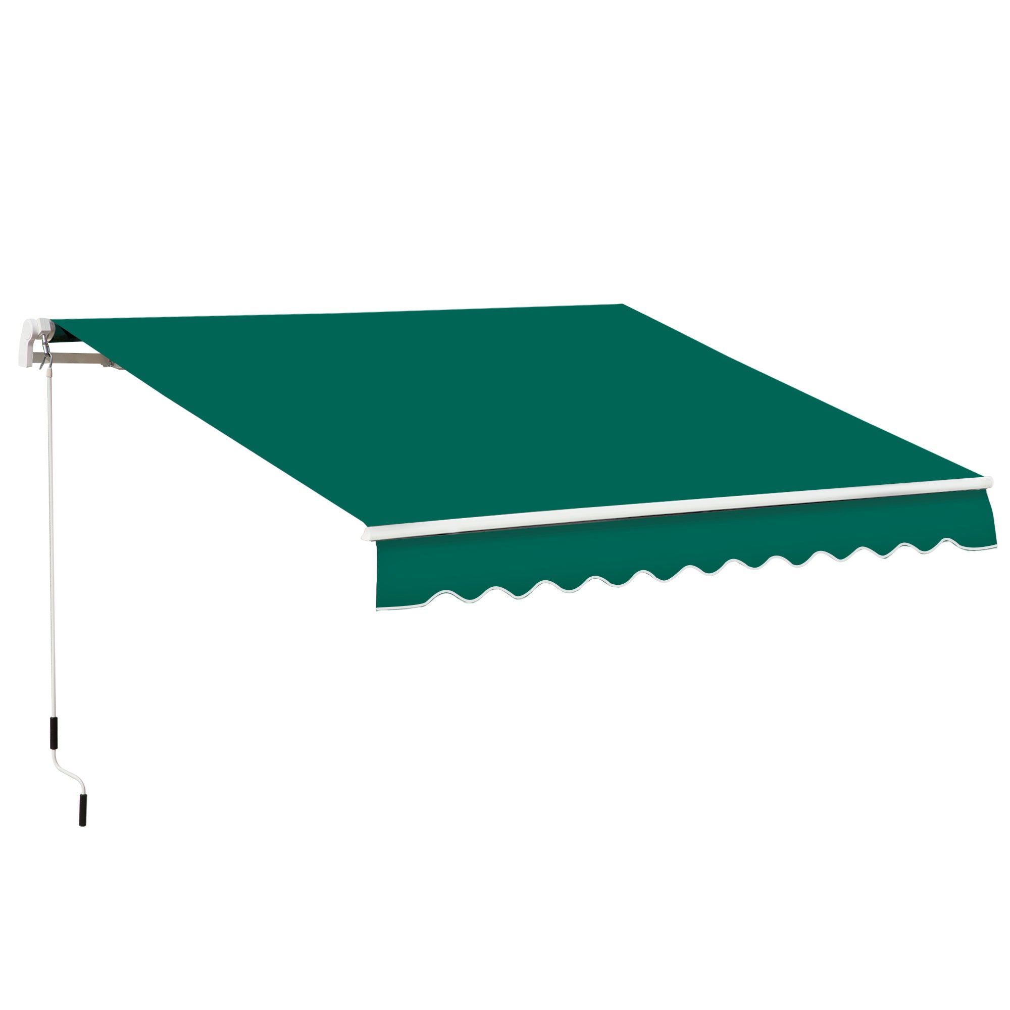 Outsunny 4x2.5m Manual Awning Window Door Sun Weather Shade w/ Handle Green  | TJ Hughes