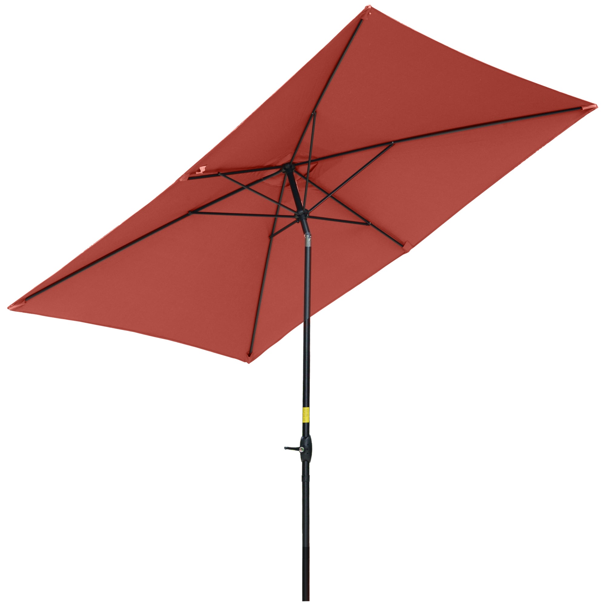 Outsunny 2 x 3(m) Garden Parasol Rectangular Market Umbrella w/ Crank Wine Red  | TJ Hughes