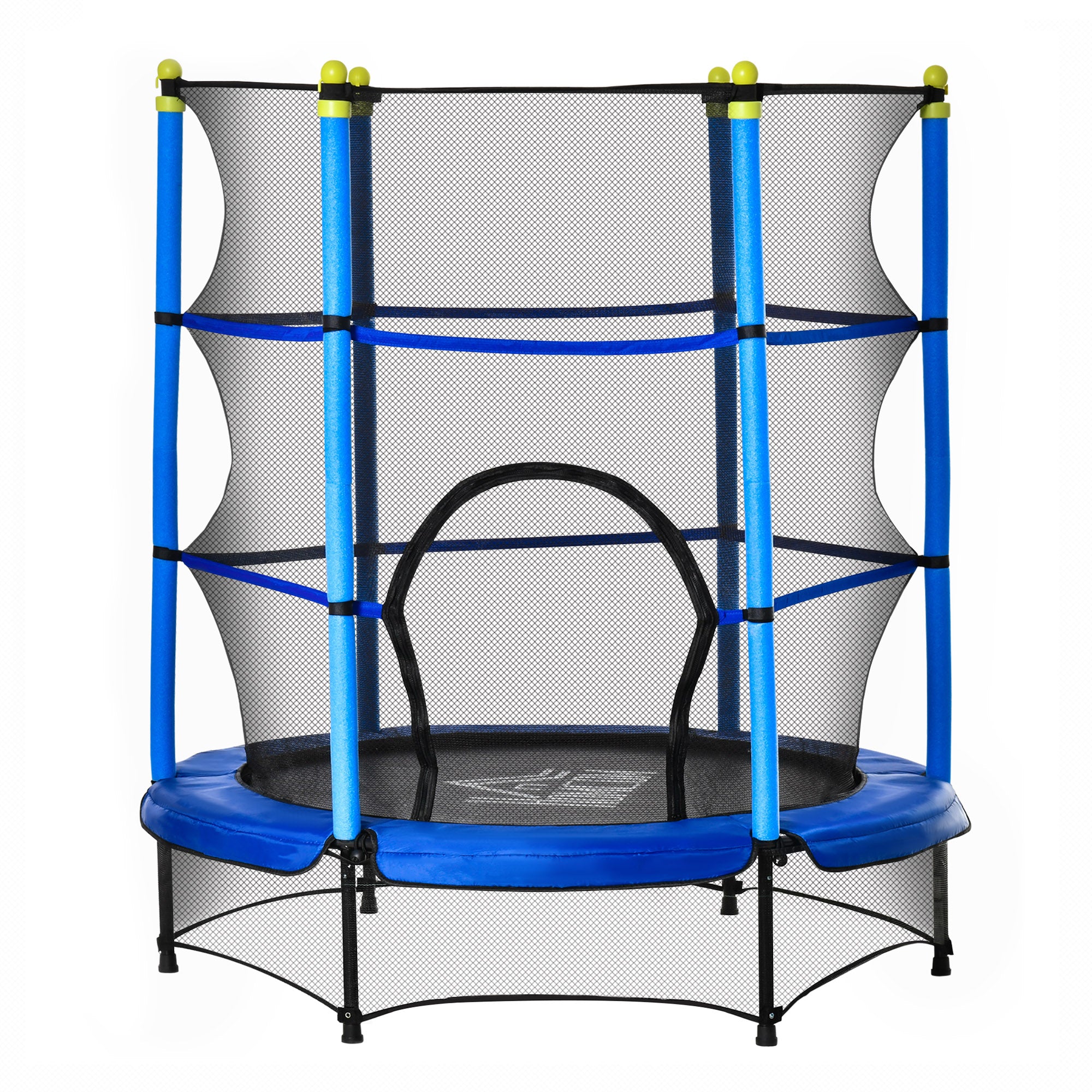 HOMCOM 5.2FT Kids Trampoline with Safety Enclosure - Indoor Outdoor - Blue  | TJ Hughes Black