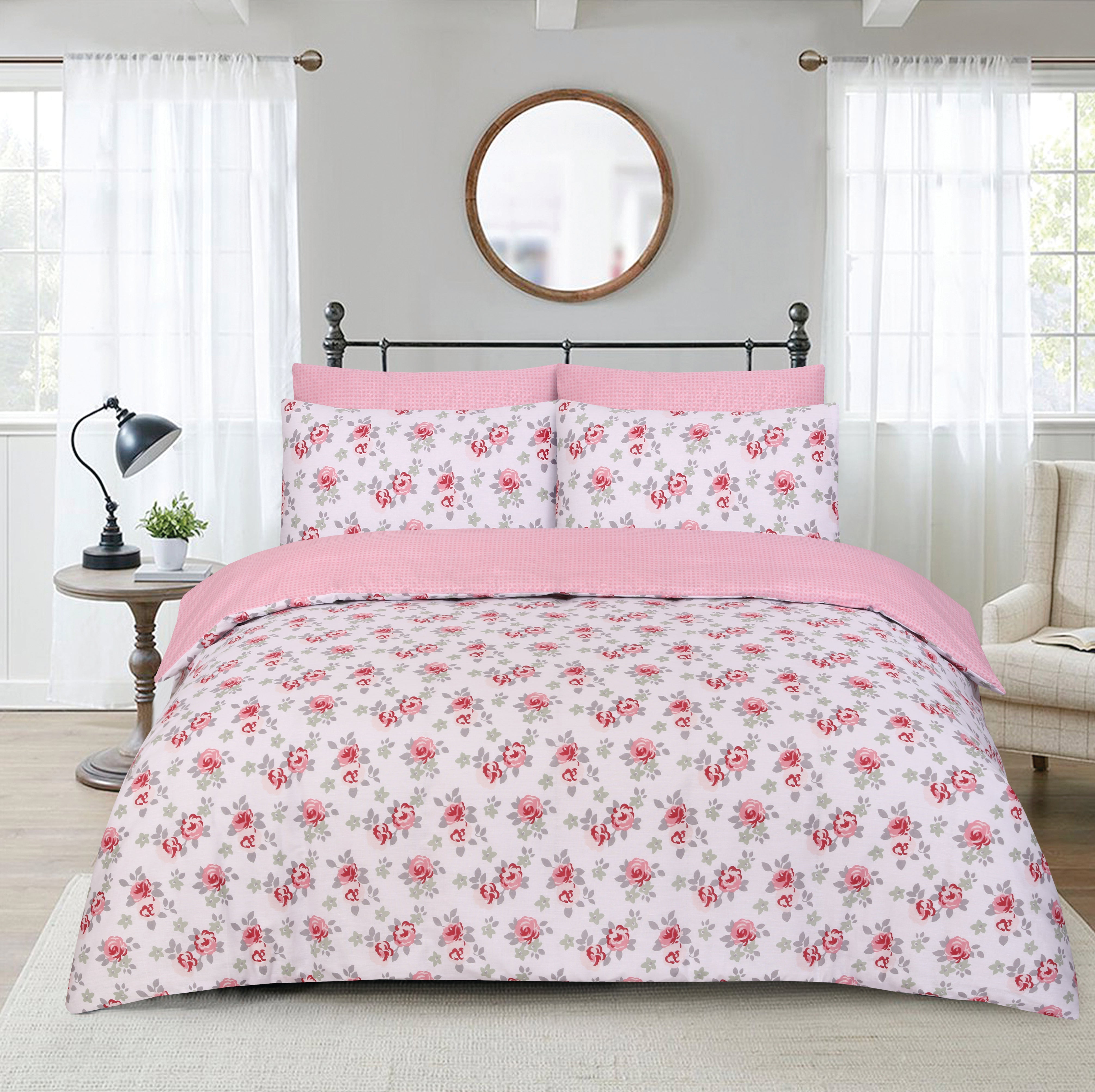 Lewis’s Garden Rose Duvet Set - King  | TJ Hughes Pink