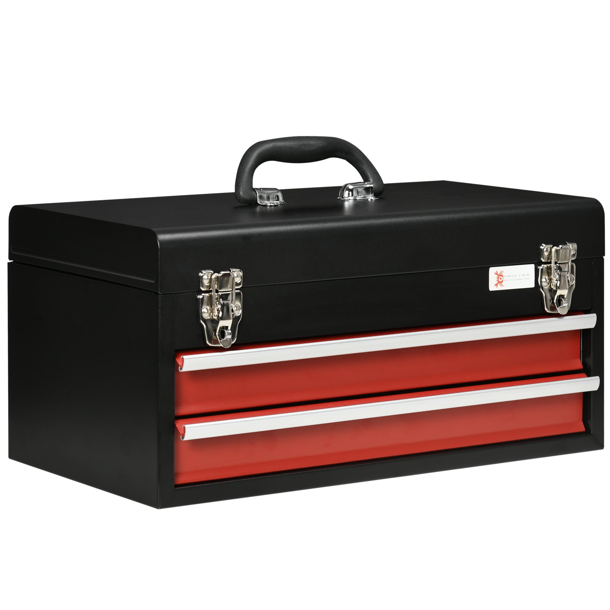 DURHAND Lockable 2 Drawer Tool Chest w/ Ball Bearing Slide Drawer 46cmx24cmx22cm  | TJ Hughes