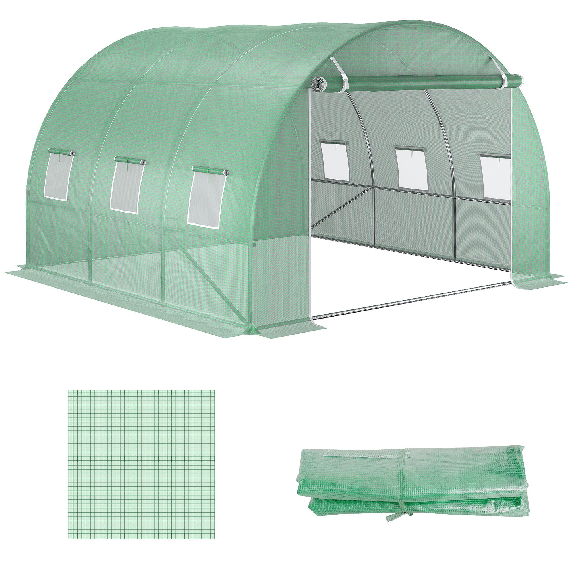 Outsunny 3 x 3 x 2m Greenhouse Replacement Cover ONLY for Tunnel Greenhouse  | TJ Hughes