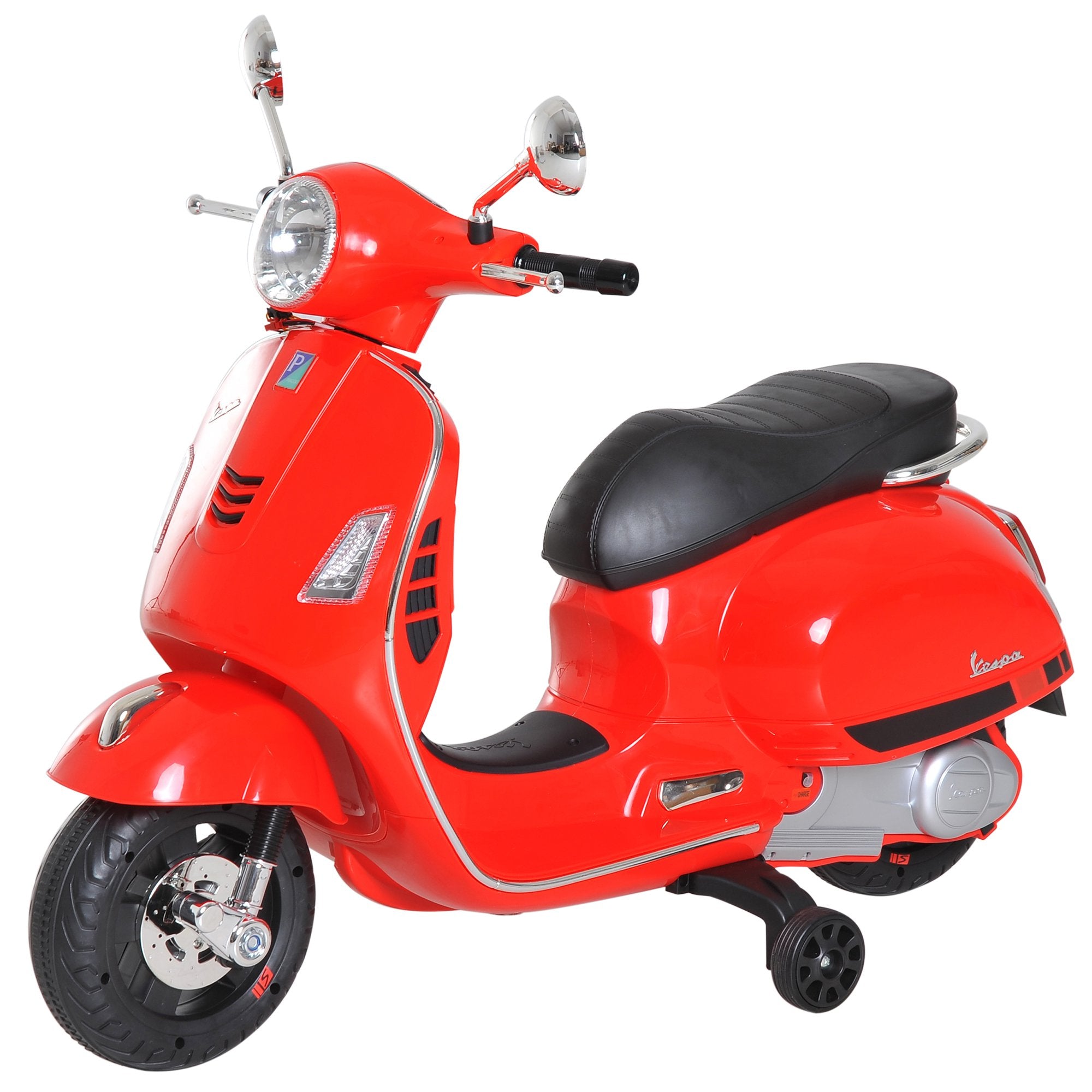 Kids Electric Ride On Scooter Motorcycle 6V with Lights - Red - HOMCOM  | TJ Hughes